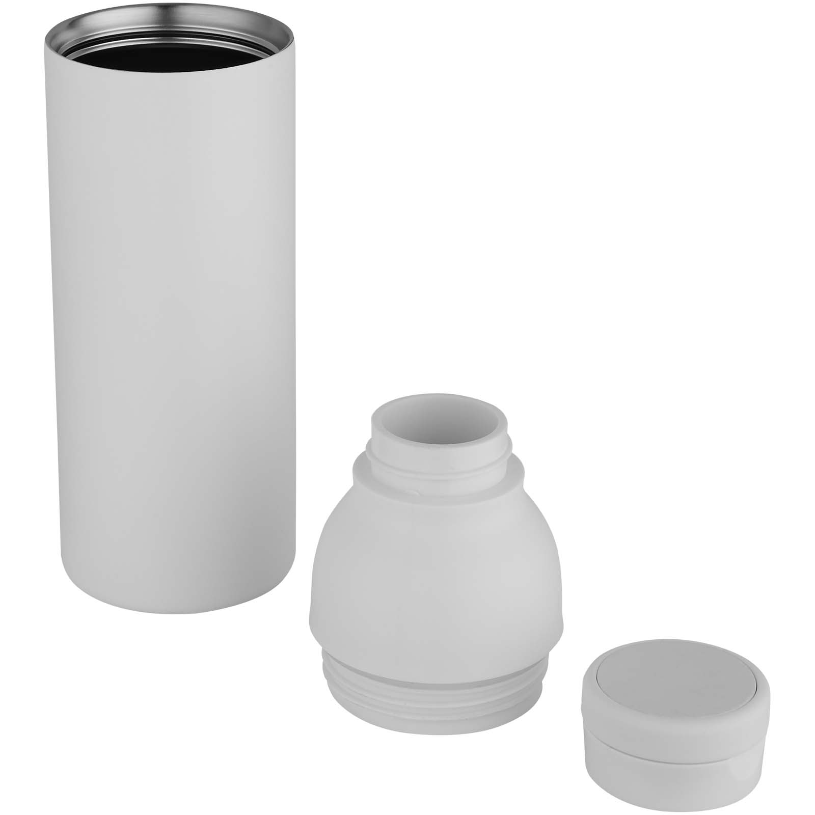 Illuminate 650 ml RCS doppelwandige Isolierflasche aus recyceltem Edelstahl weiss