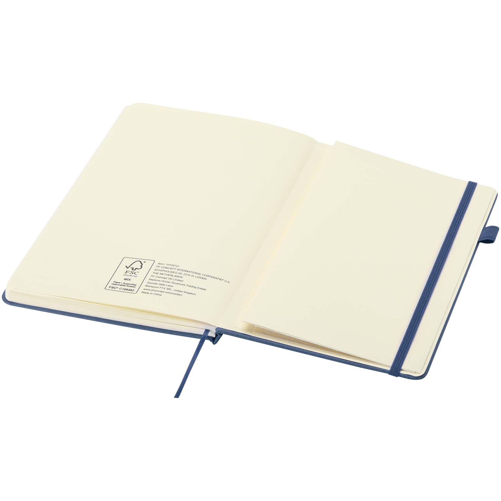 Liss A5 Hardcover Notizbuch aus recyceltem Kunststoff ozeanblau