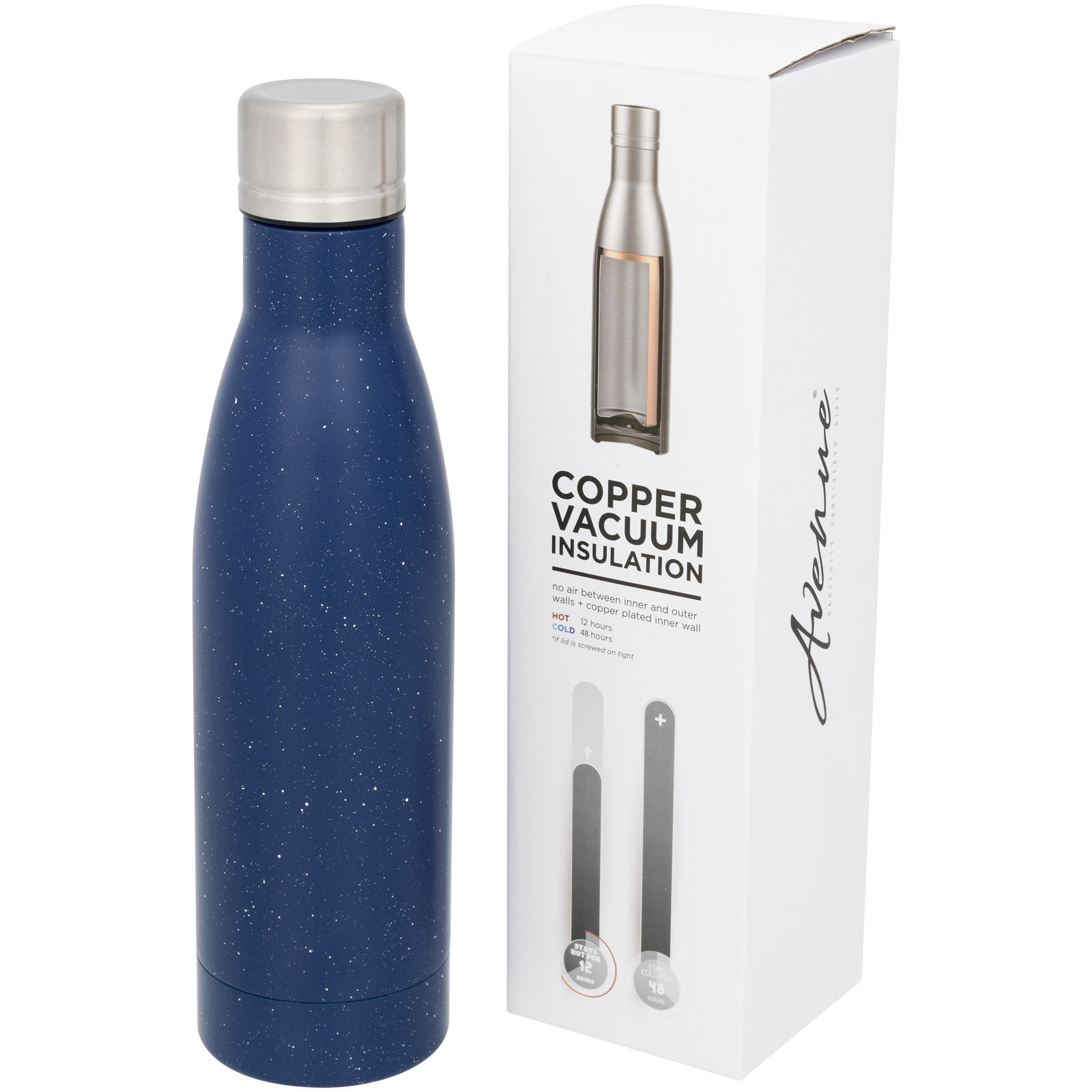 Vasa Kupfer-Vakuum Isolierflasche, gesprenkelt, 500 ml blau