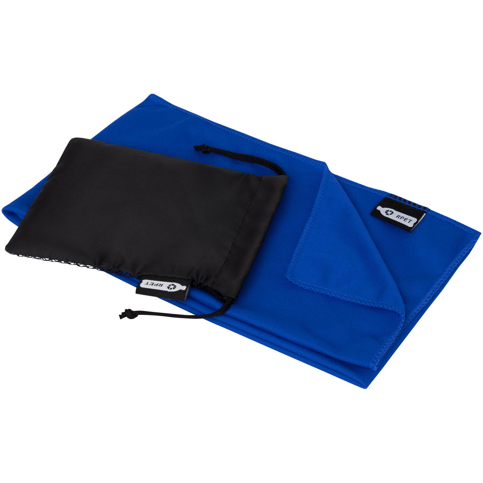Raquel Sport Kühlhandtuch im Etui aus recyceltem PET Kunststoff 80 x 30 cm royalblau