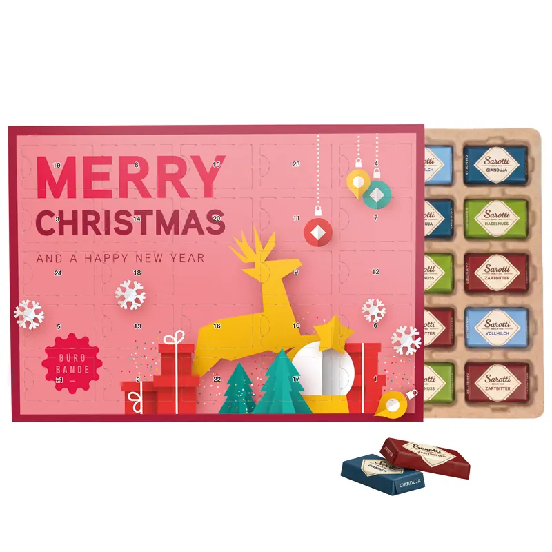 Premium Tisch Adventskalender Eco Sarotti Schokotäfelchen