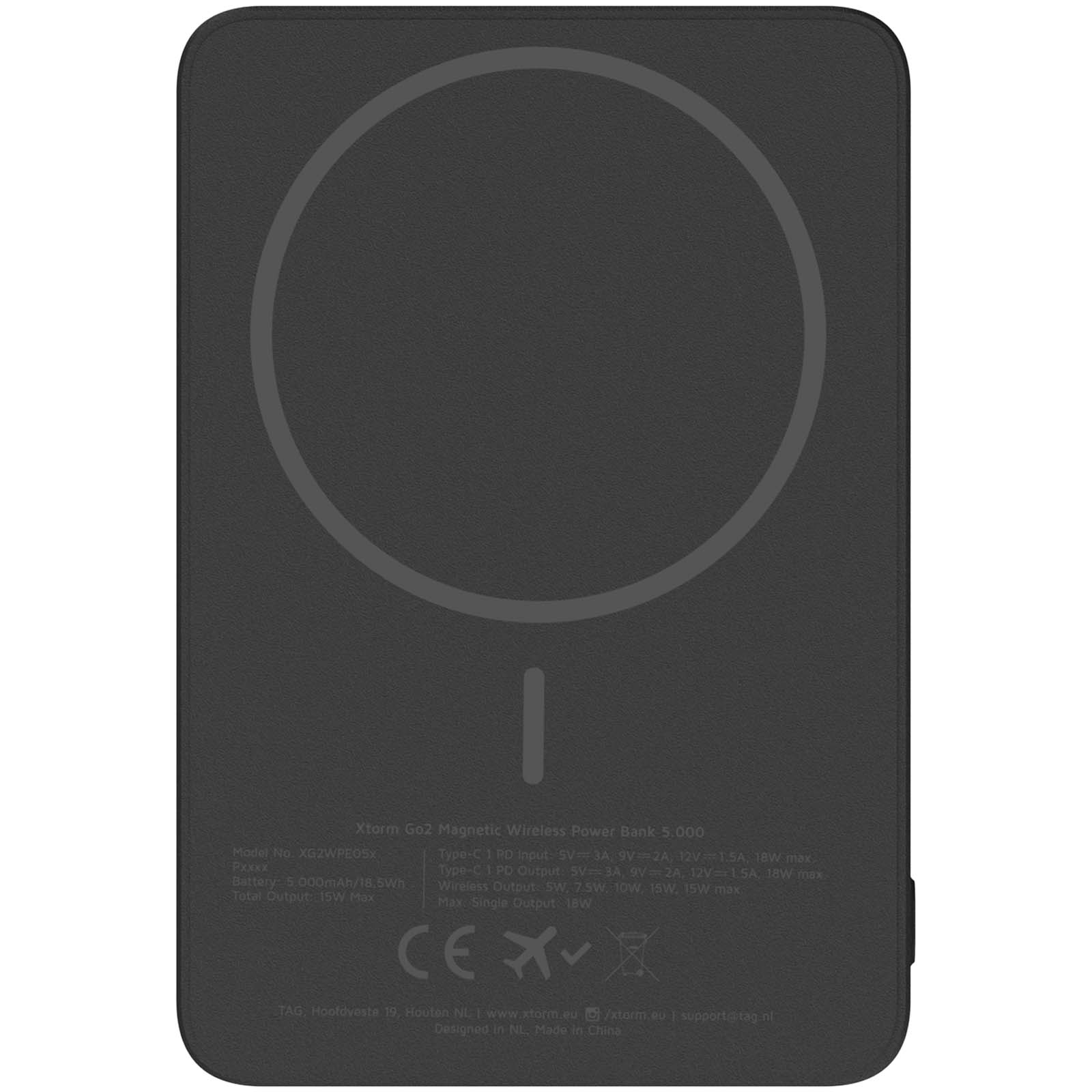 Xtorm Go2 15 W, 5000 mAh kabellose Powerbank schwarz
