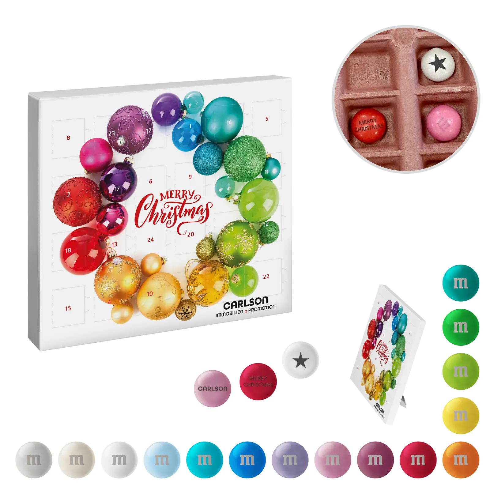 reinpapier® Mini-Adventskalender mit personalisierten M&M'S® Schokolinsen