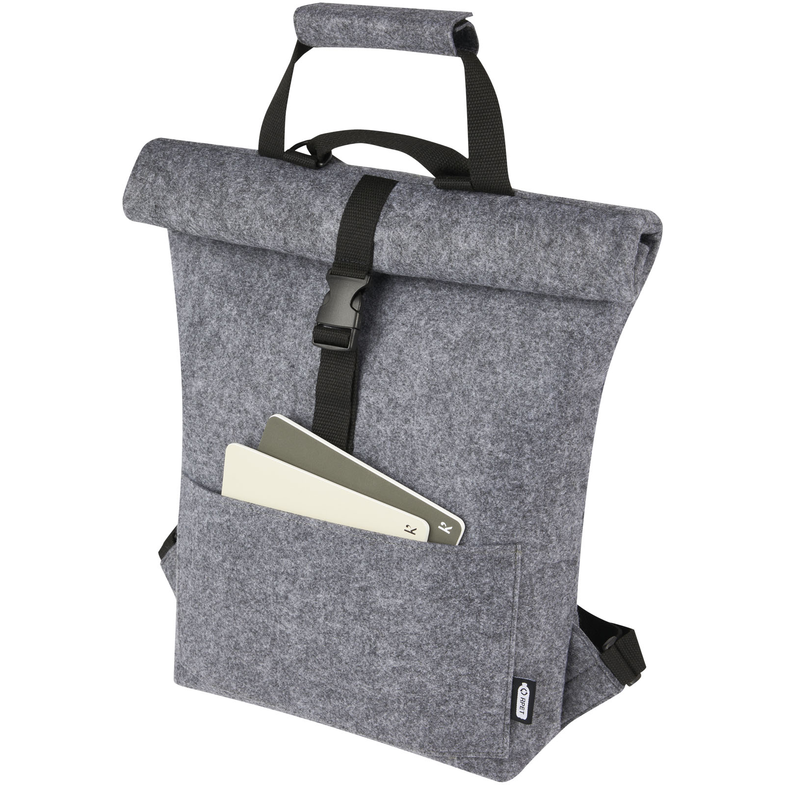 Felta Fahrradtasche aus GRS-recyceltem Filz 13 L mittelgrau