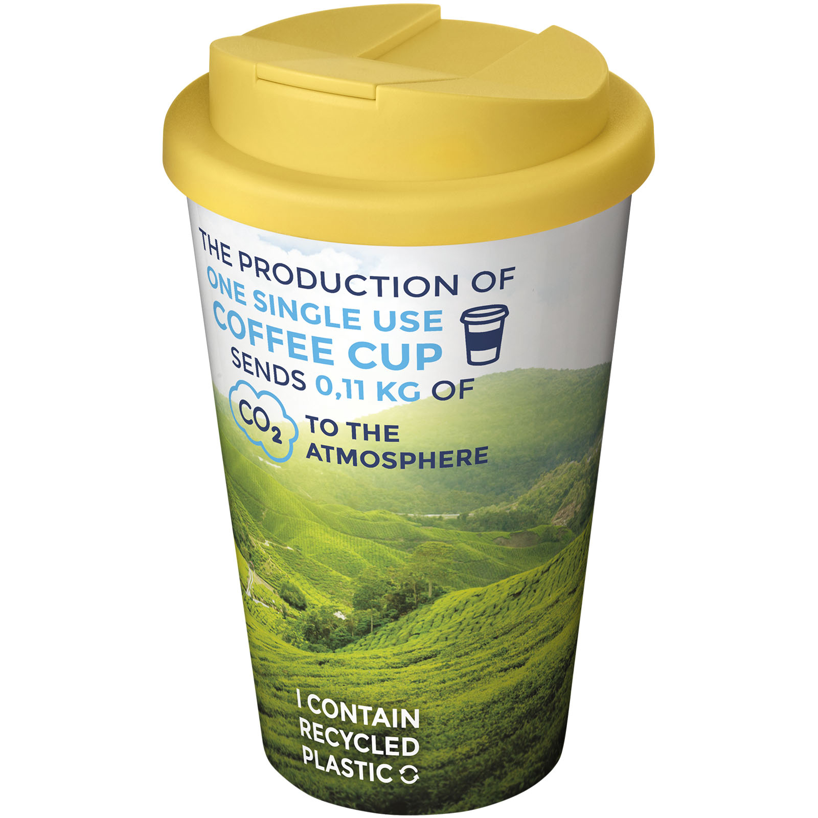Brite-Americano® 350 ml Isolierbecher mit auslaufsicherem Schraubverschluss weiss, gelb