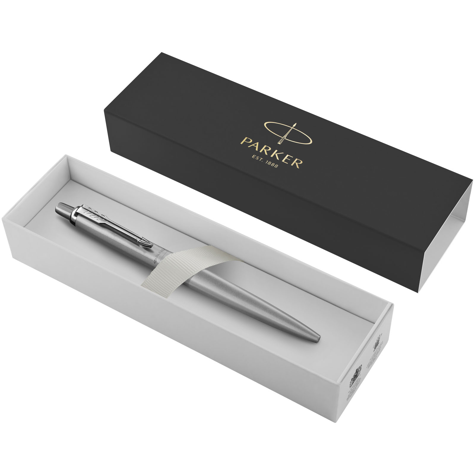 Parker Jotter einfarbiger XL Kugelschreiber (blaue Mine) edelstahl grau