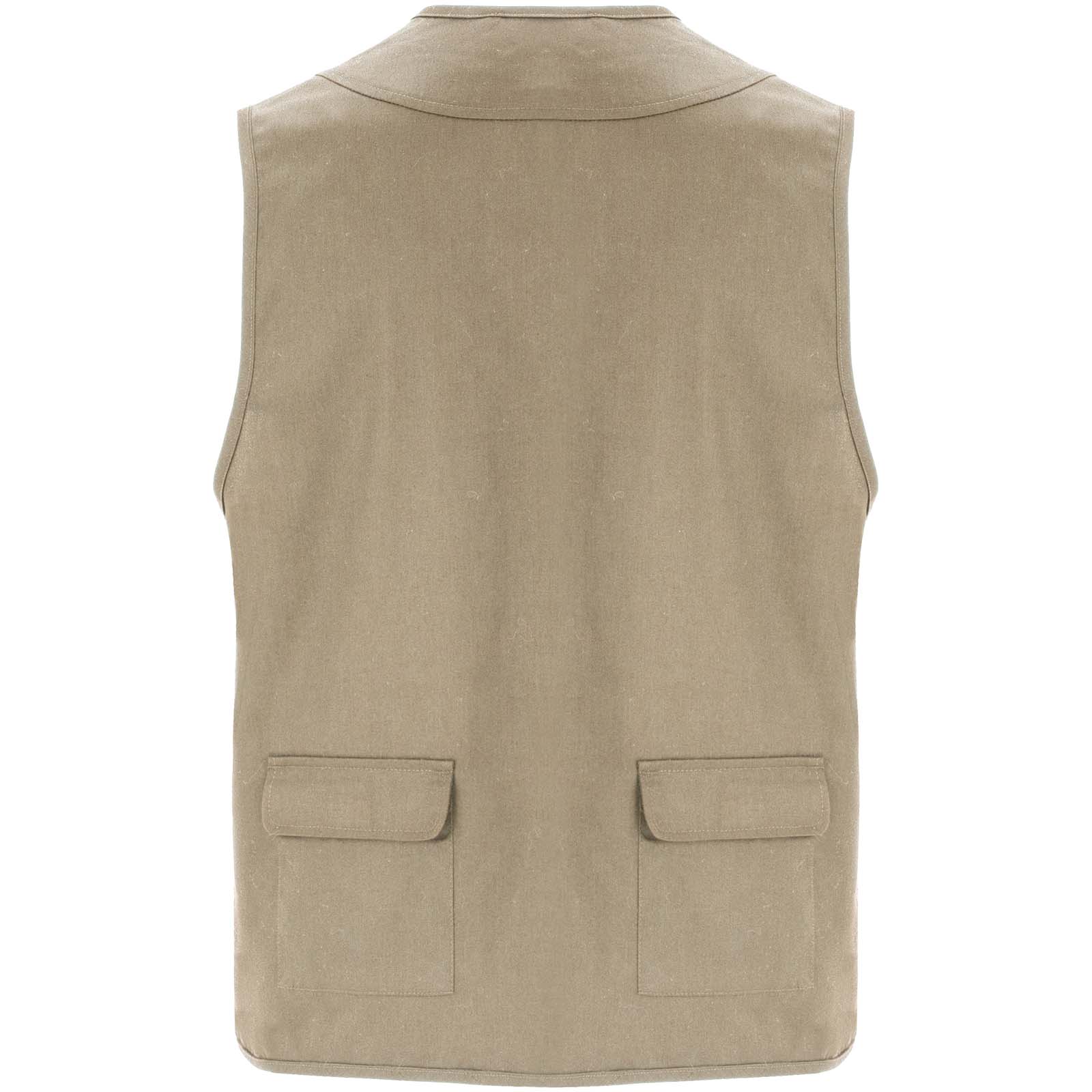 Venera Arbeitsweste mit V-Ausschnitt und mehreren Taschen, 200 g/m2 dunkelsand