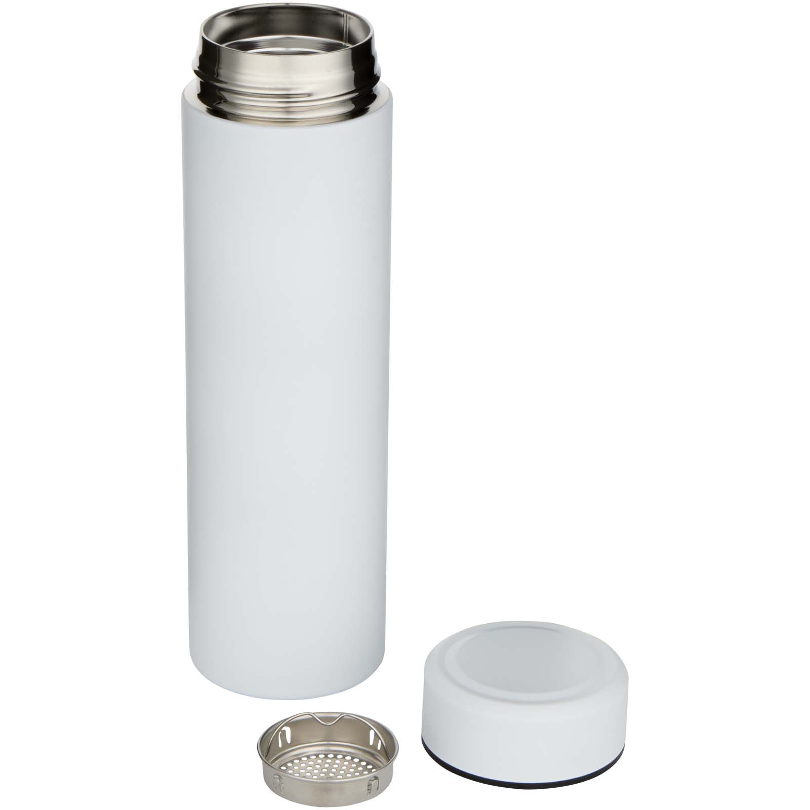 Taylor 450 ml Doppelwand Isolierflasche aus Edelstahl mit Teesieb weiss