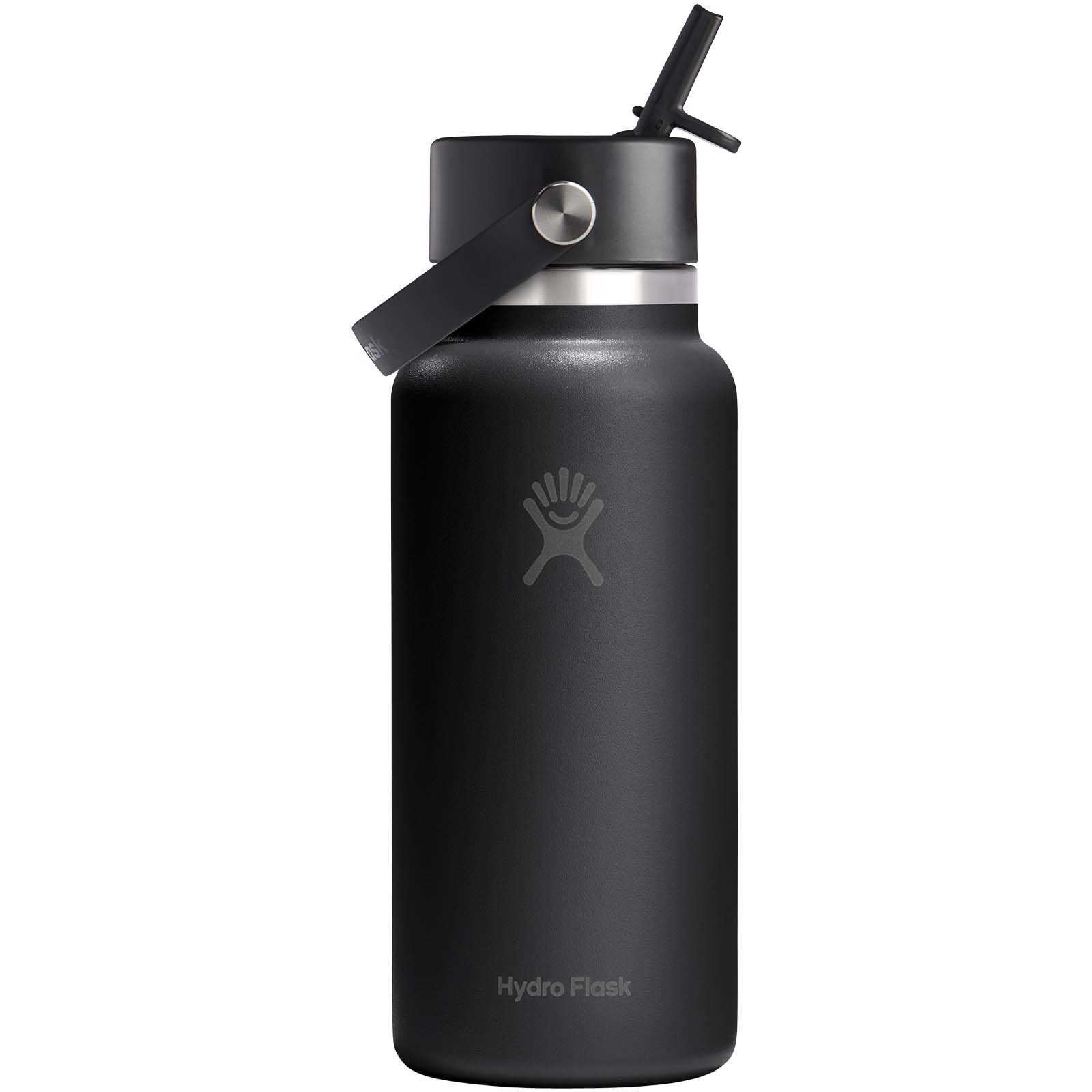 Hydro Flask Wide Mouth 946 ml isolierte Edelstahl Trinkflasche mit Strohhalmverschluss weiss