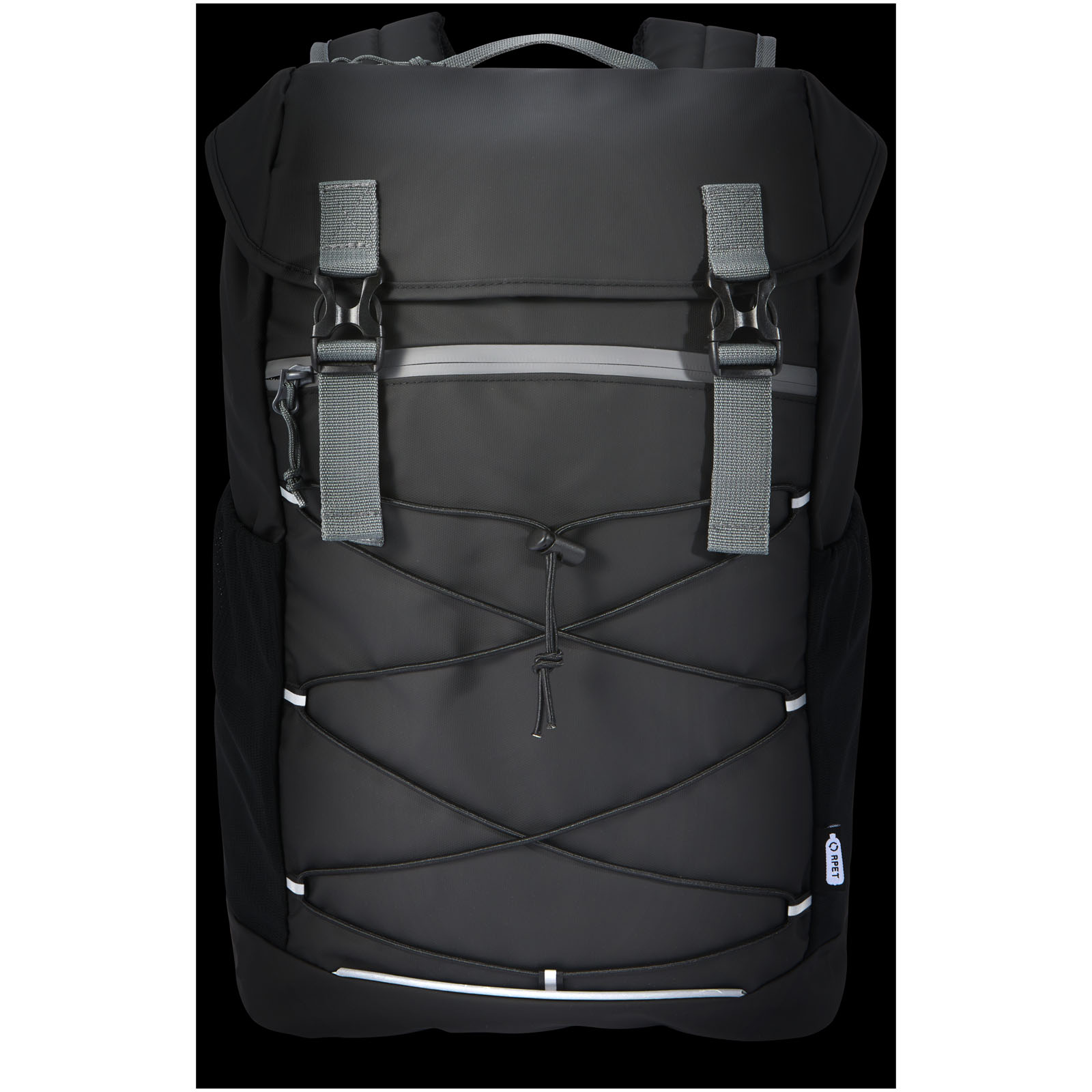 Aqua 15,6" GRS recycelter wasserabweisender Laptop-Rucksack 23 L schwarz