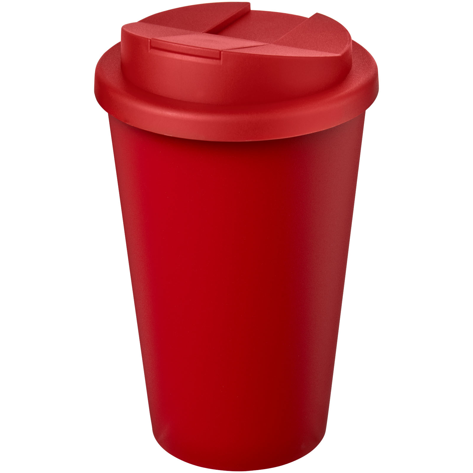 Americano® Eco 350 ml recycelter Becher mit auslaufsicherem Deckel rot