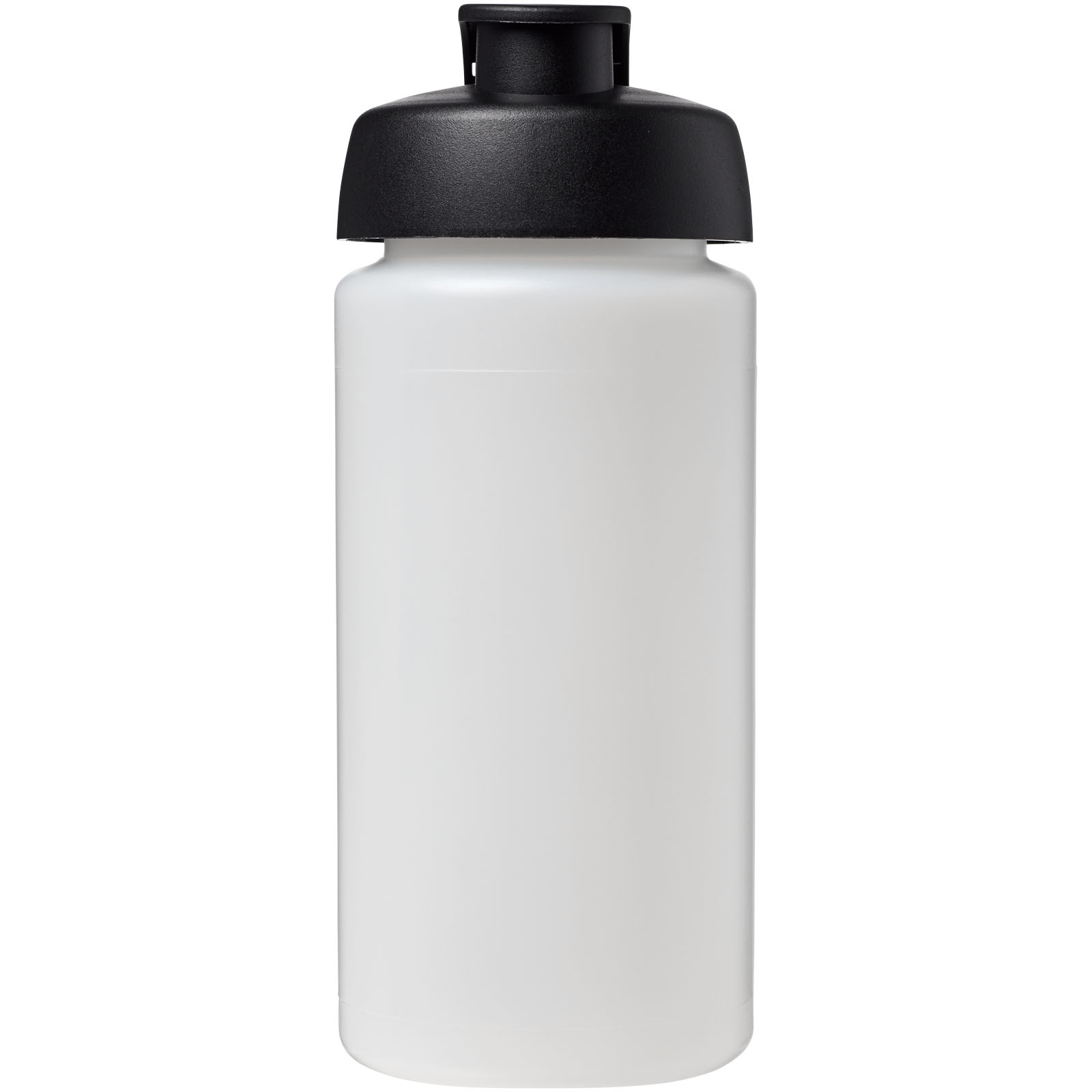 Baseline® Plus grip 500 ml Sportflasche mit Klappdeckel transparent, schwarz