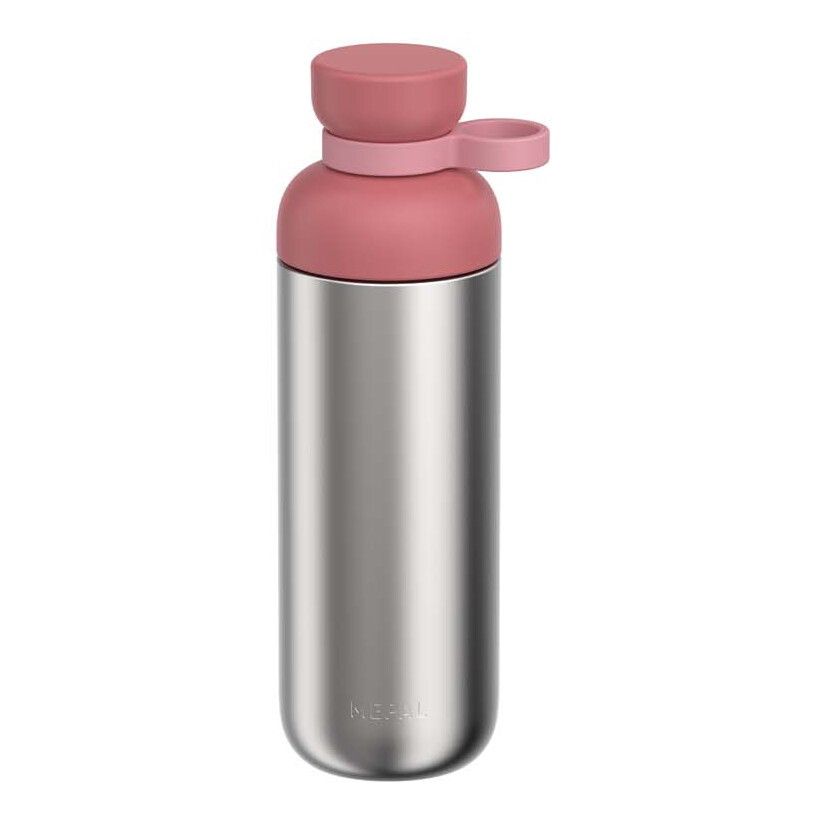 Mepal Vita 700 ml Wasserflasche aus recyceltem Edelstahl (Kohlensäure geeignet) rosa