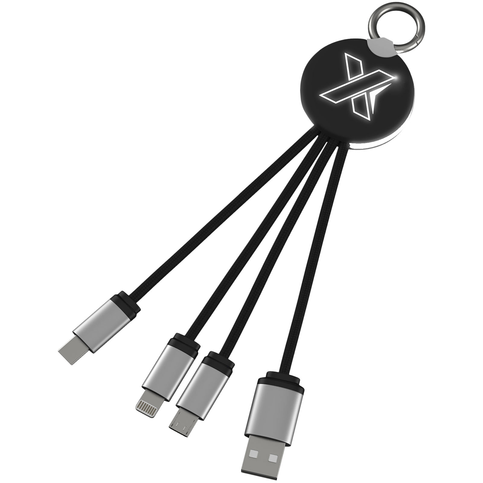 SCX.design C16 Kabel mit Leuchtlogo schwarz, weiss