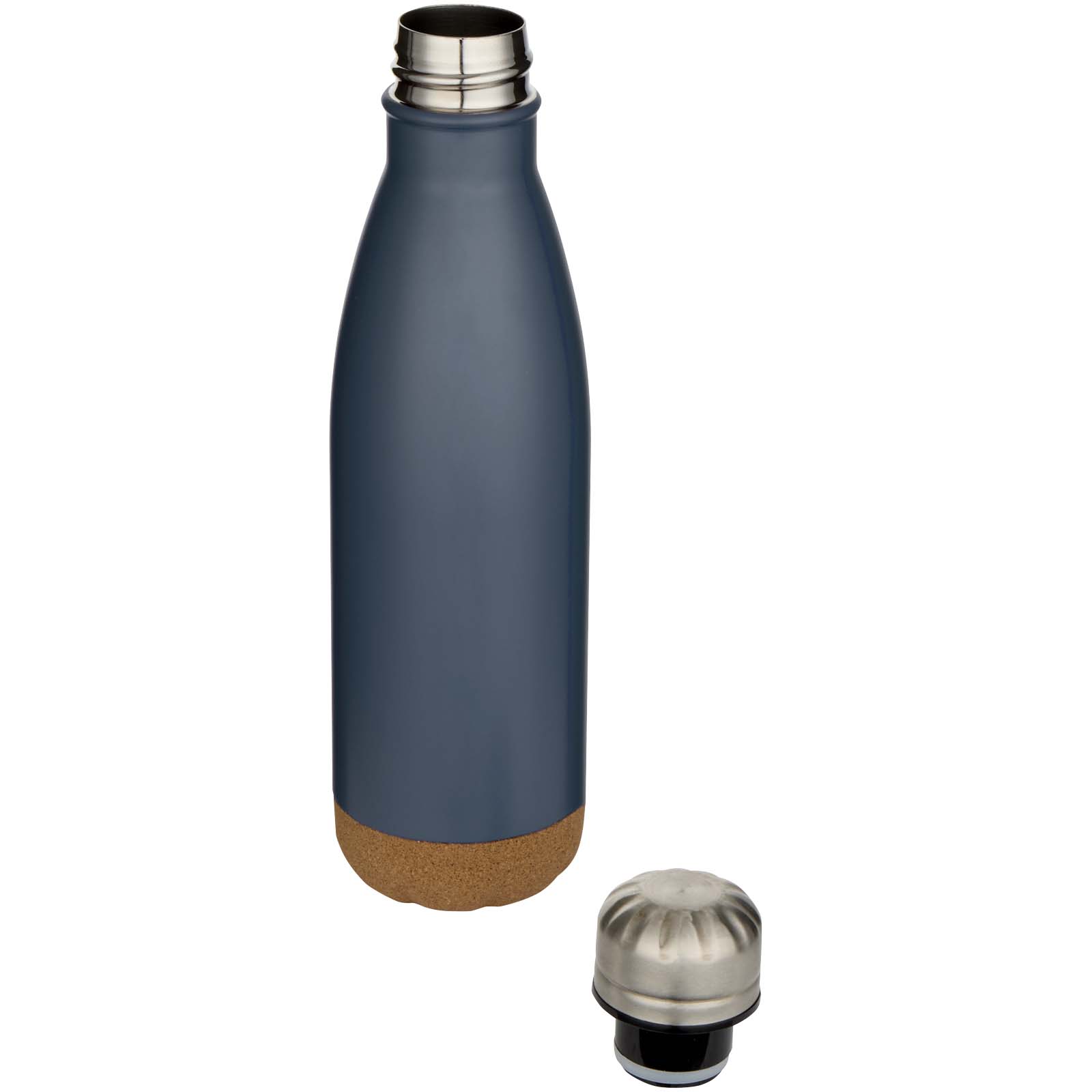 Cove 500 ml doppelwandige, vakuumisolierte Trinkflasche aus Edelstahl mit Korkdetails hale blau