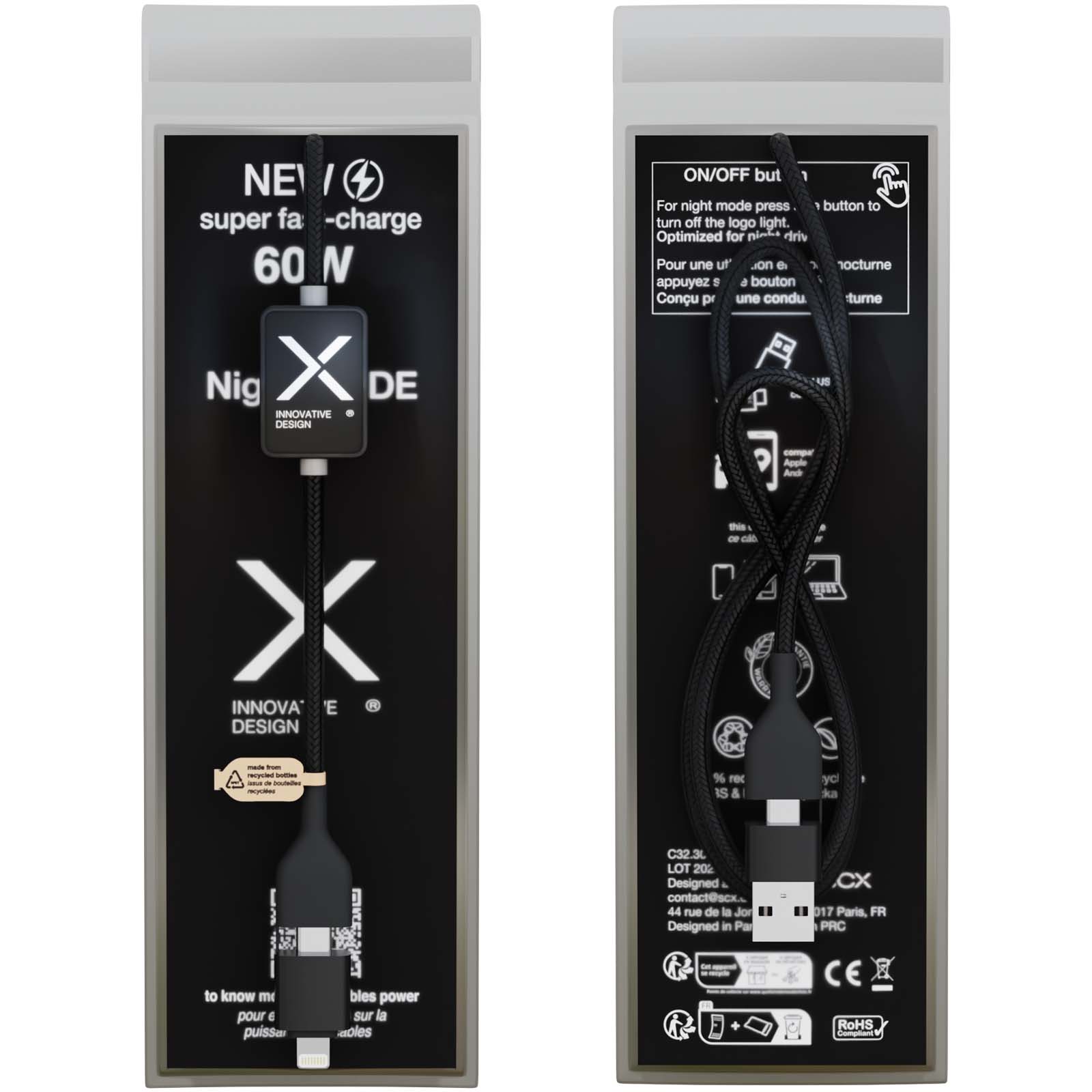 SCX.design C32 60W Ladekabel mit Schalter und Leuchtlogo schwarz