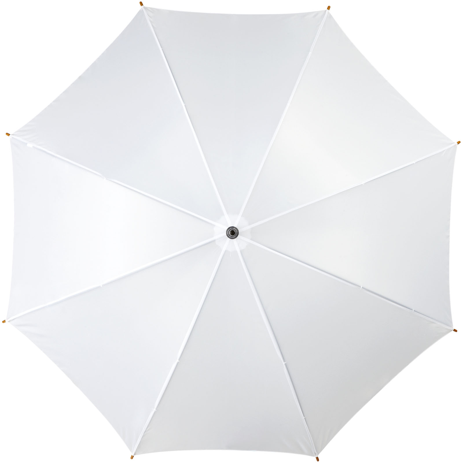 Kyle 23" Automatikregenschirm mit Holzstange und -griff weiss