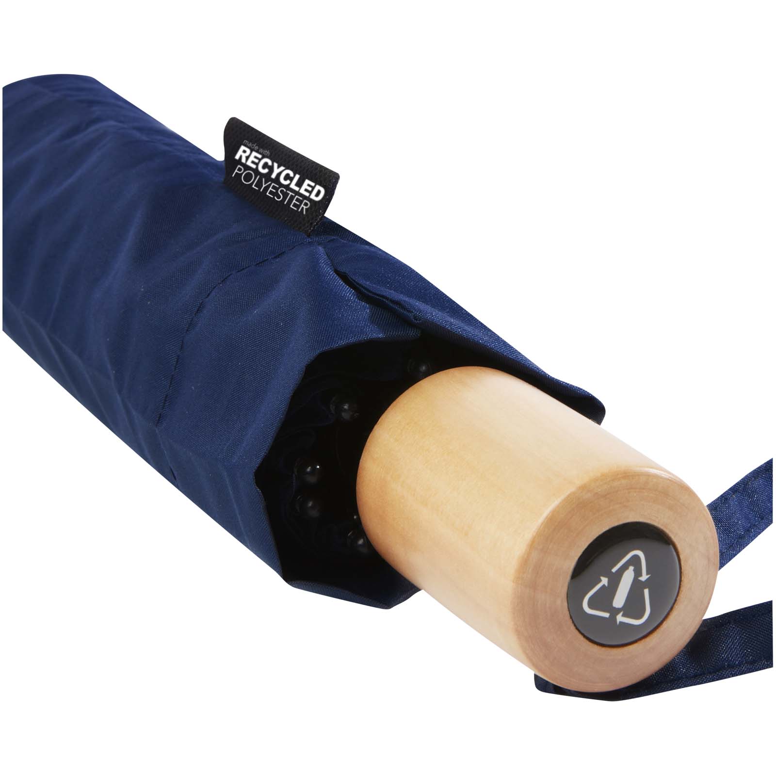 Birgit 21'' faltbarer winddichter Regenschirm aus recyceltem PET navy