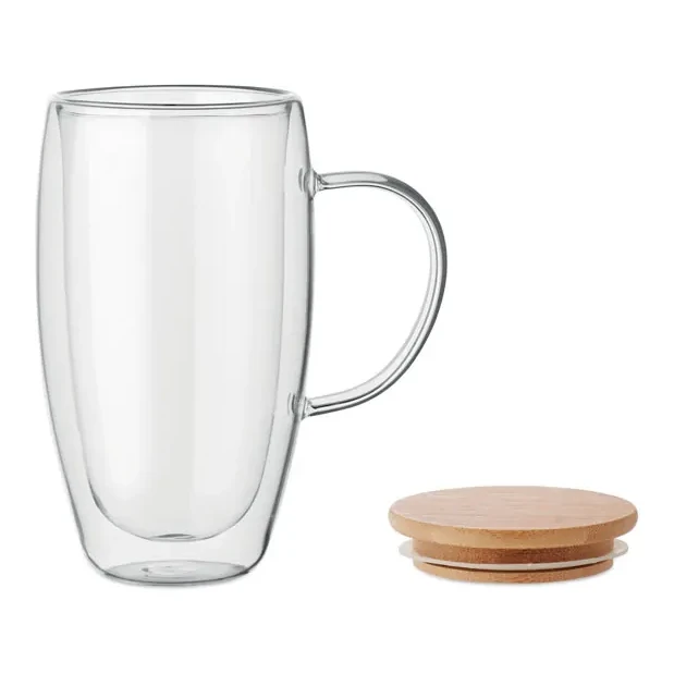 Doppelwandiger Glasbecher 450ml