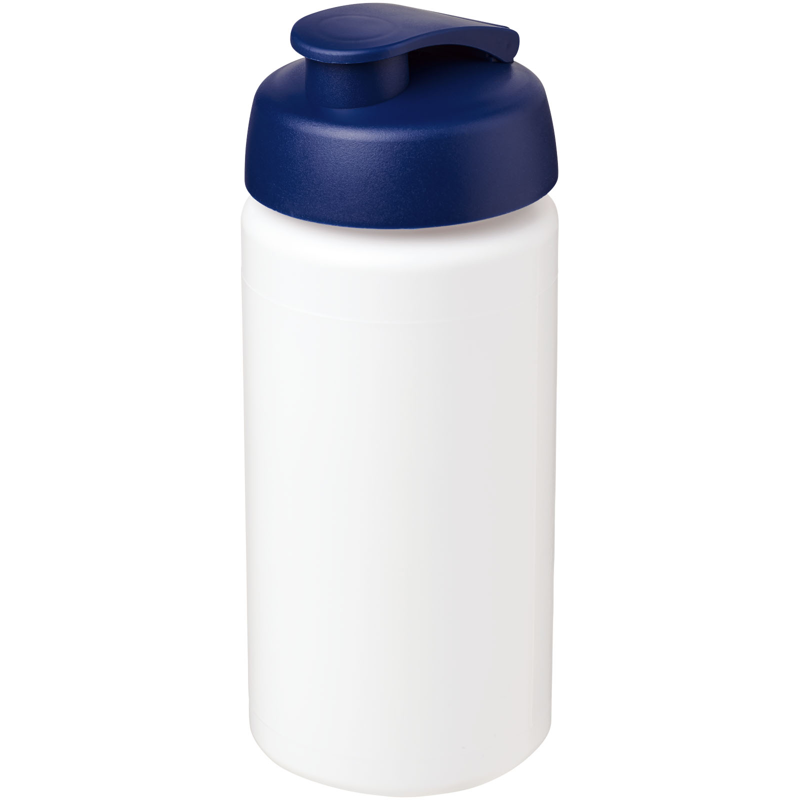 Baseline® Plus grip 500 ml Sportflasche mit Klappdeckel weiss, blau