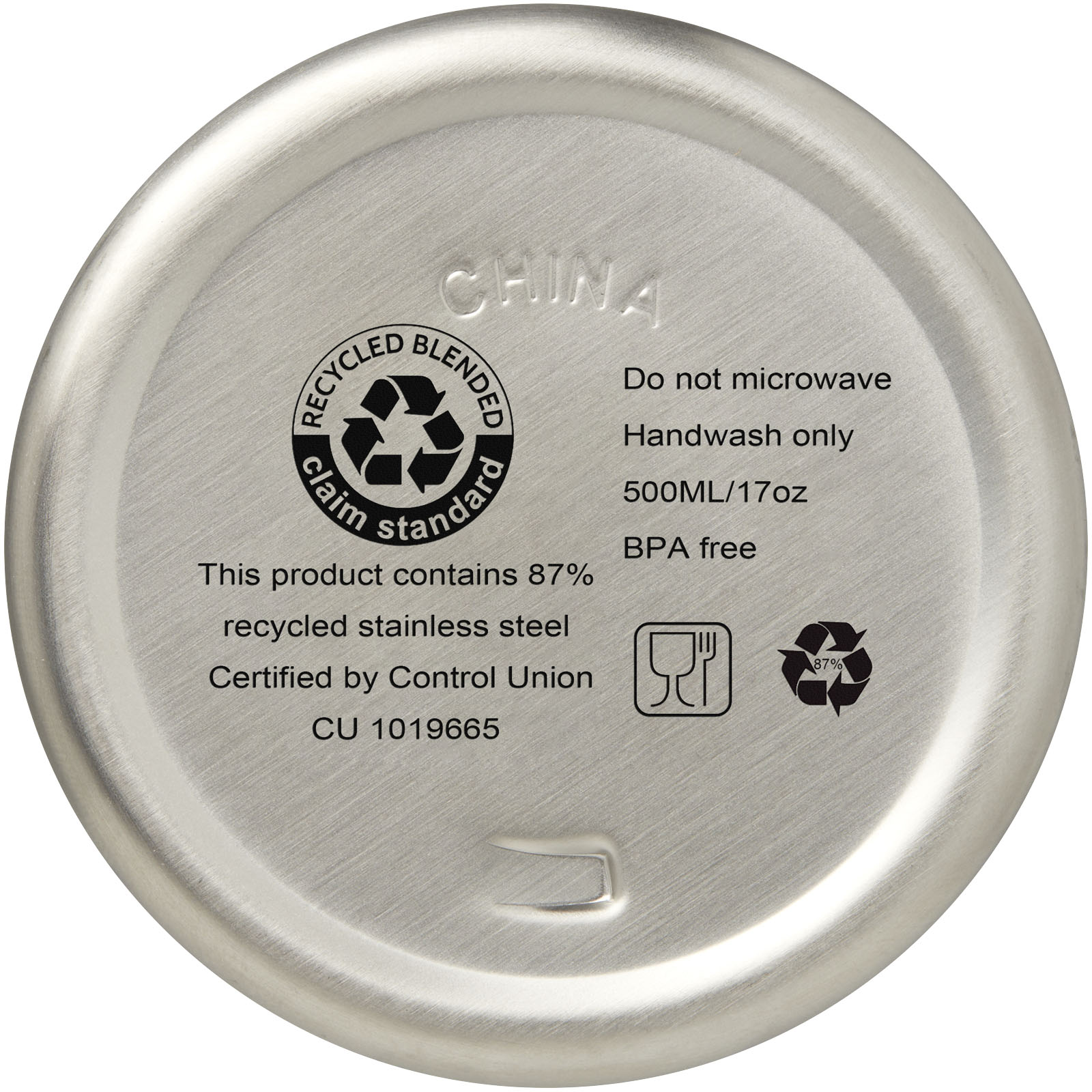 Vasa RCS-zertifizierte Kupfer-Vakuum Isolierflasche aus recyceltem Edelstahl, 500 ml silber