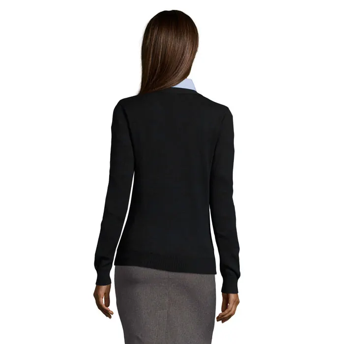 Damen-Strickjacke mit V-Ausschnitt Golden