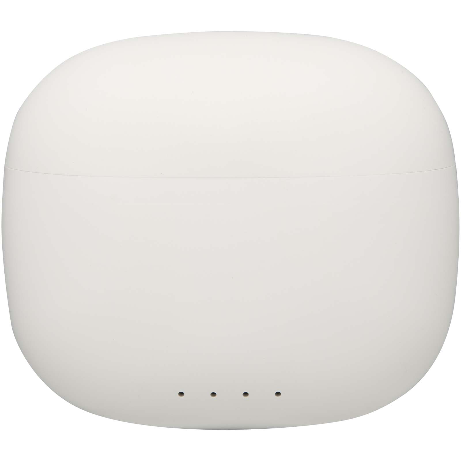 Alterf True Wireless Bluetooth® Headset aus recyceltem Kunststoff mit Silikon-Ohrstöpseln weiss