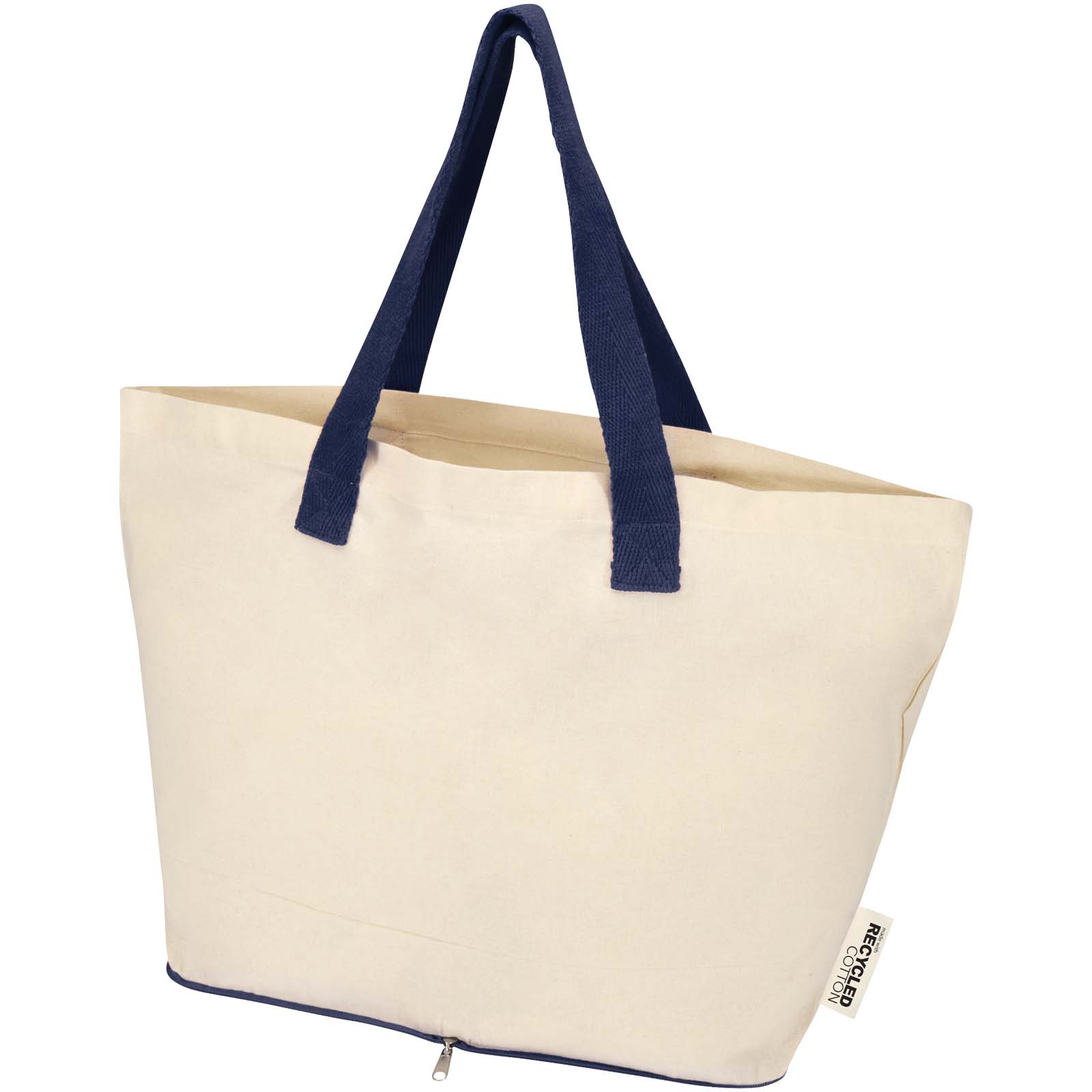 Sierra 140 g/m² Faltbare Tragetasche aus GRS recycelter Baumwolle 12L natur, navy