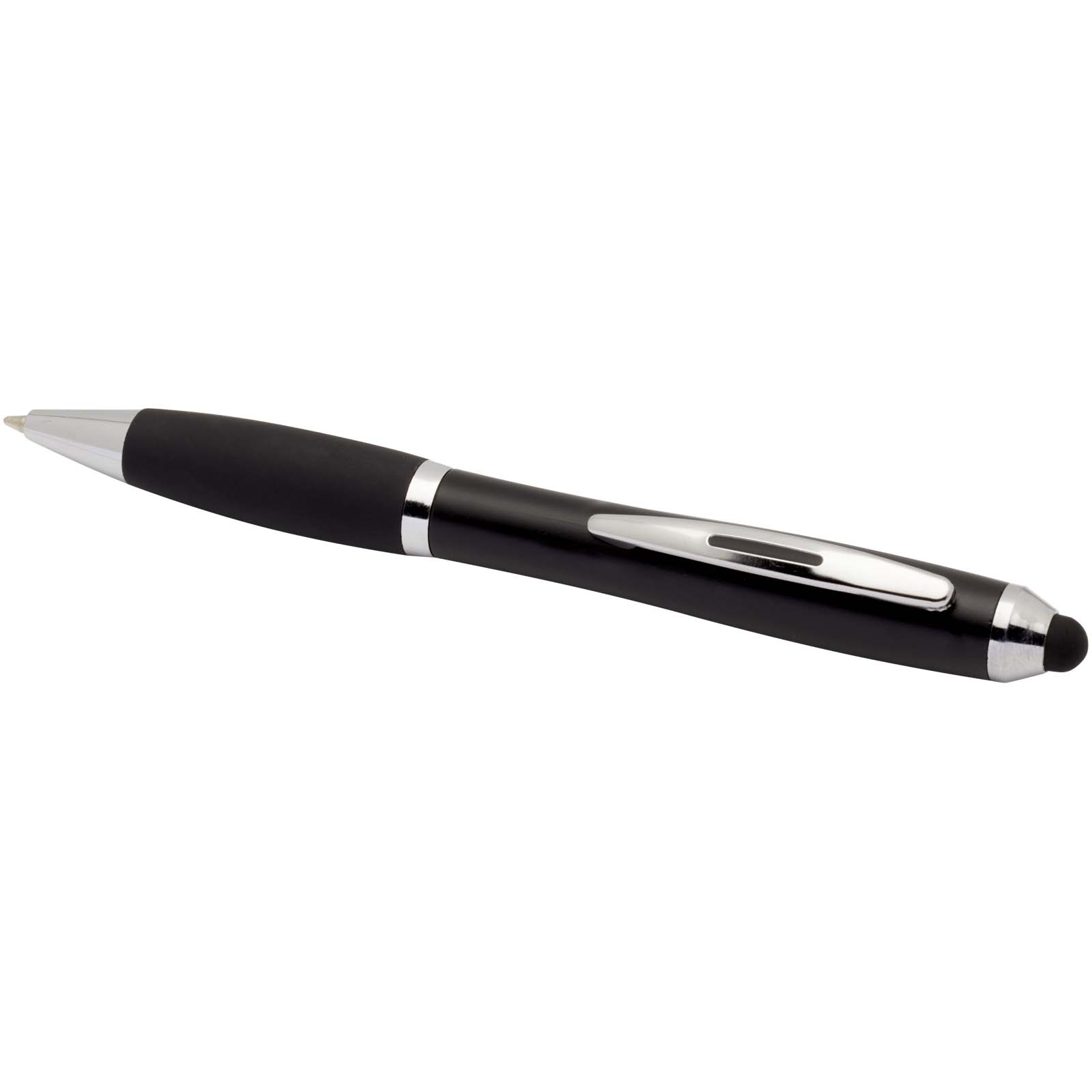 Nash RCS Stylus Kugelschreiber aus recyceltem Kunststoff mit farbigem Schaft und schwarzem Griff (blaue Tinte) schwarz