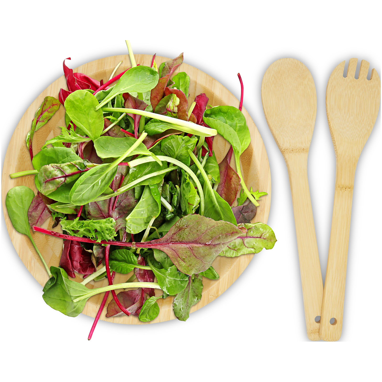 Argulls Salatschüssel und -besteck aus Bambus natural