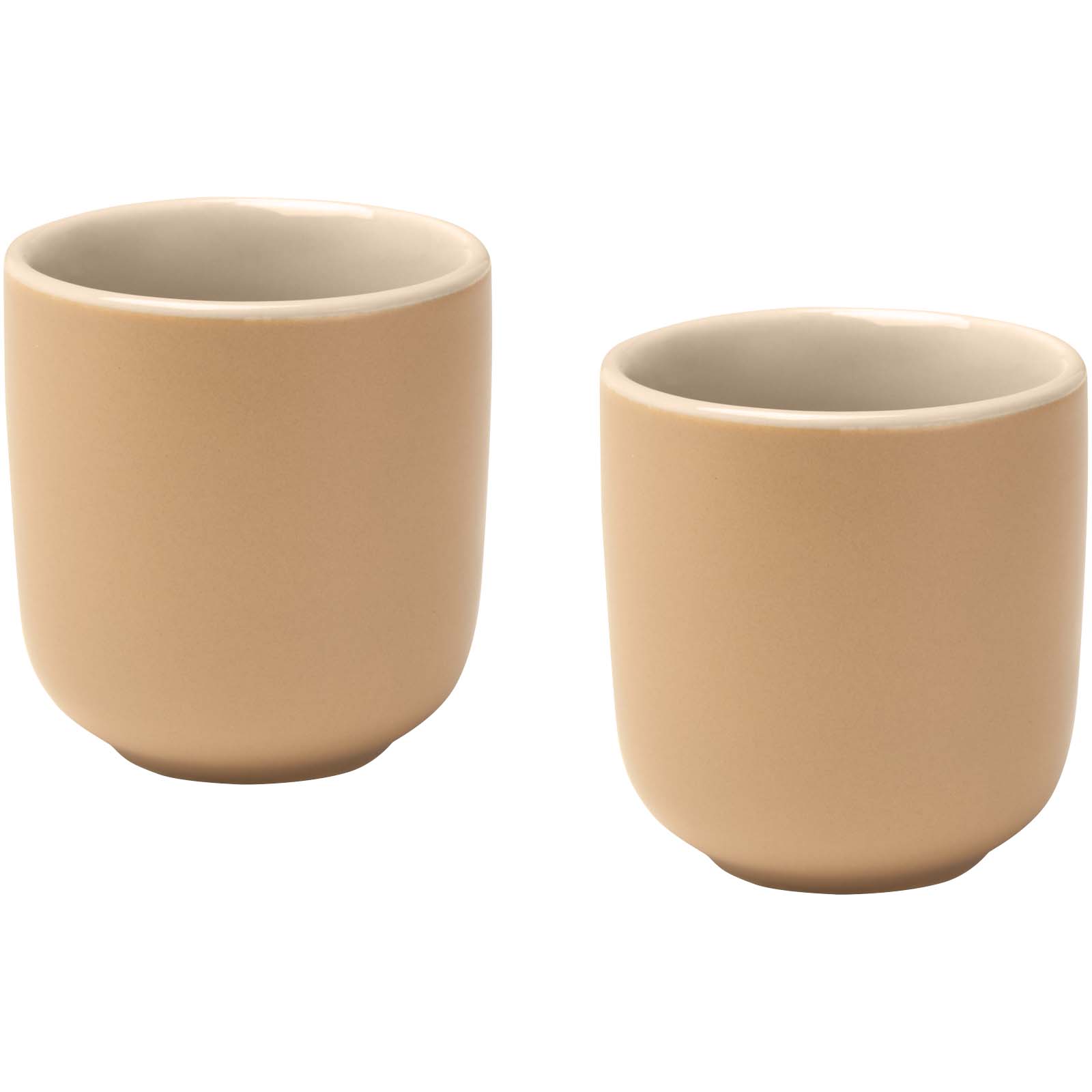 Male 90 ml Keramik Espressotassen – 2er Set, matt oatmeal