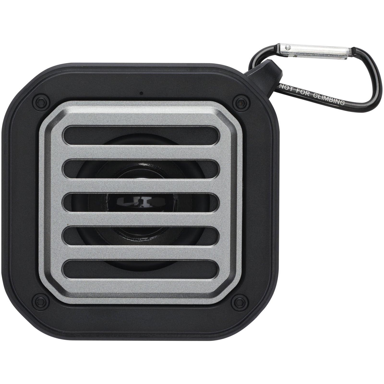 Solo 3W IPX5 Solar Bluetooth®-Lautsprecher aus recyceltem RCS Kunststoff mit Karabinerhaken schwarz