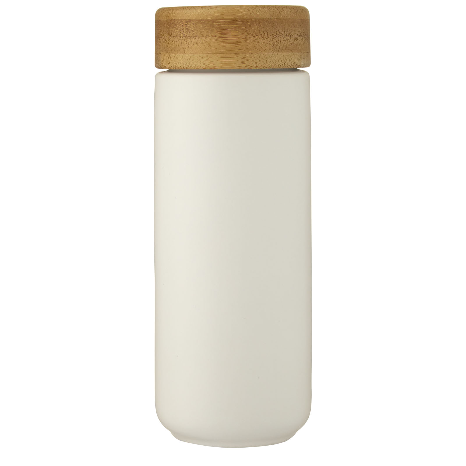 Lumi 300 ml Keramikbecher mit Bambusdeckel weiss