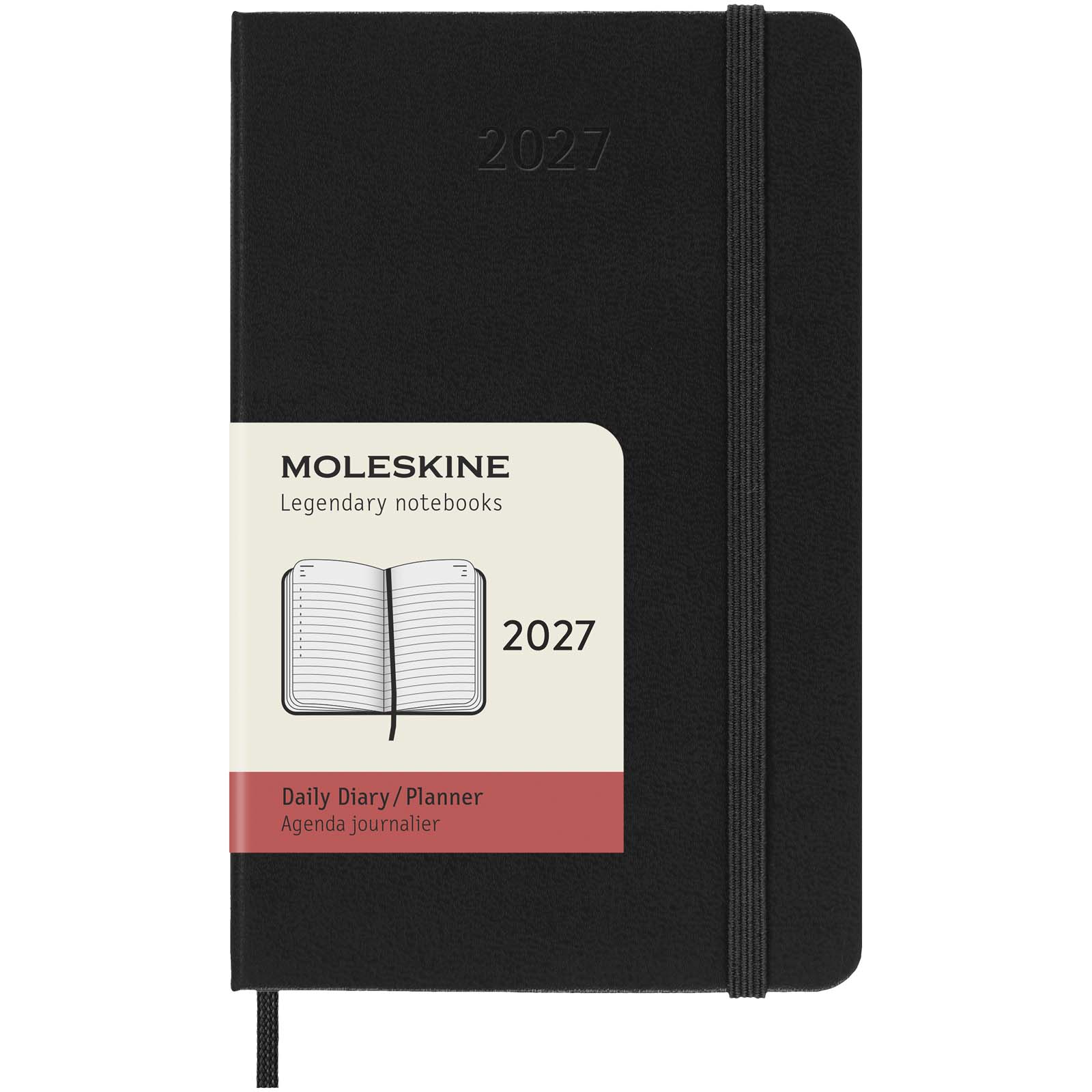 Moleskine Hardcover 12 Monate Tageskalender , Pocket-Format schwarz