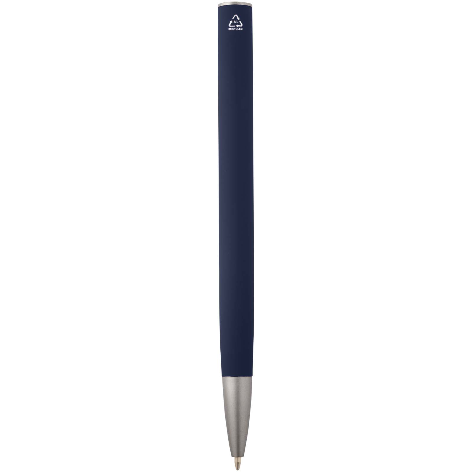 Ziguur Kugelschreiber aus recyceltem Aluminium (blaue Mine) navy