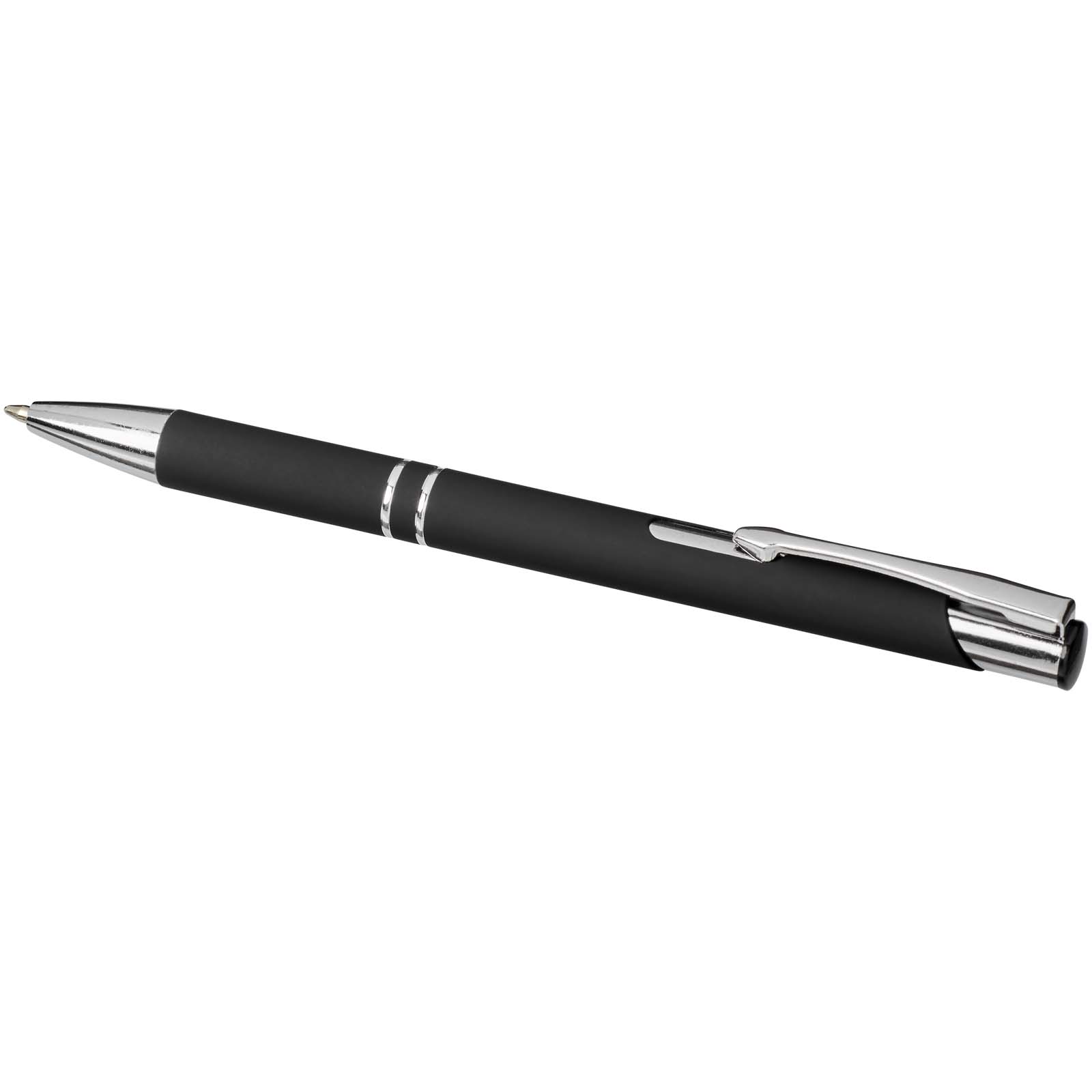 Moneta Soft Touch Druckkugelschreiber (schwarze Mine) schwarz