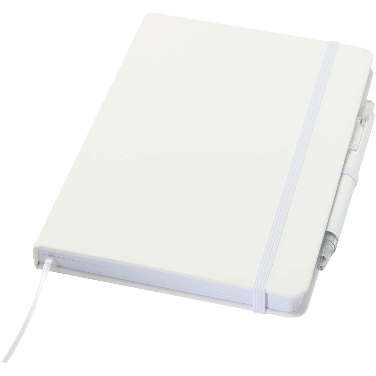 Spectrum Set A5 Hardcover Notizbuch aus Recyclingpapier und einem Kugelschreiber weiss