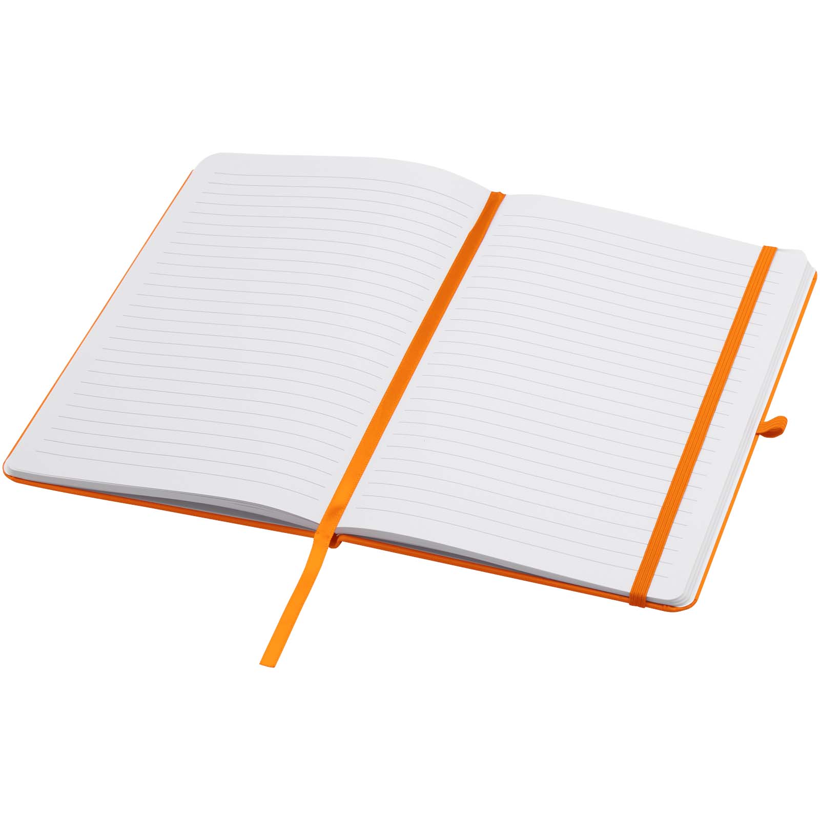 Teak A5 Hardcover Notizbuch, liniert, aus recyceltem Material orange