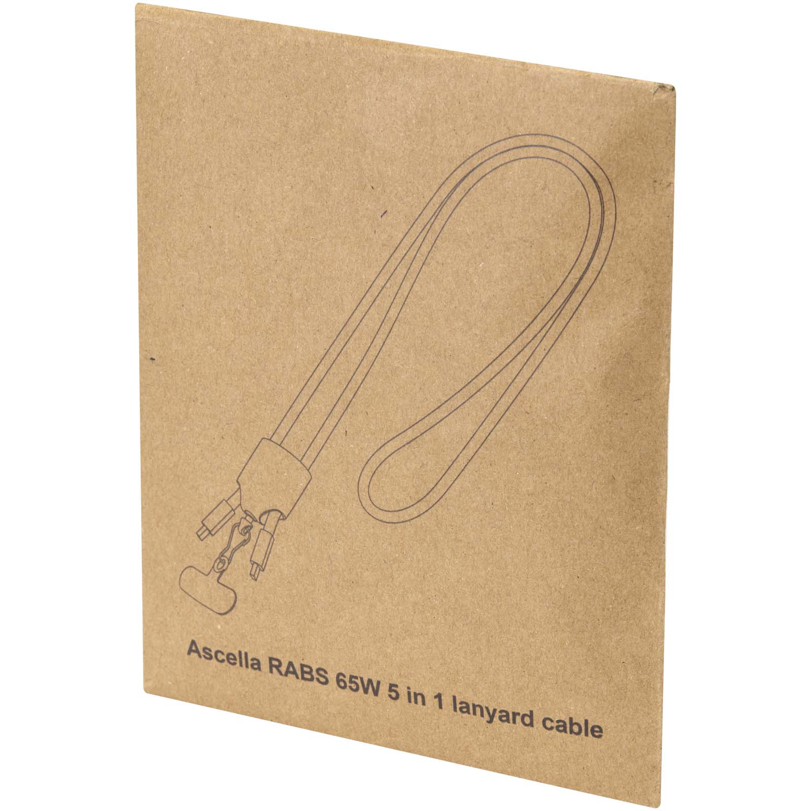 Ion 65 W 5-in-1-Ladekabel mit Lanyard aus recyceltem Kunststoff weiss