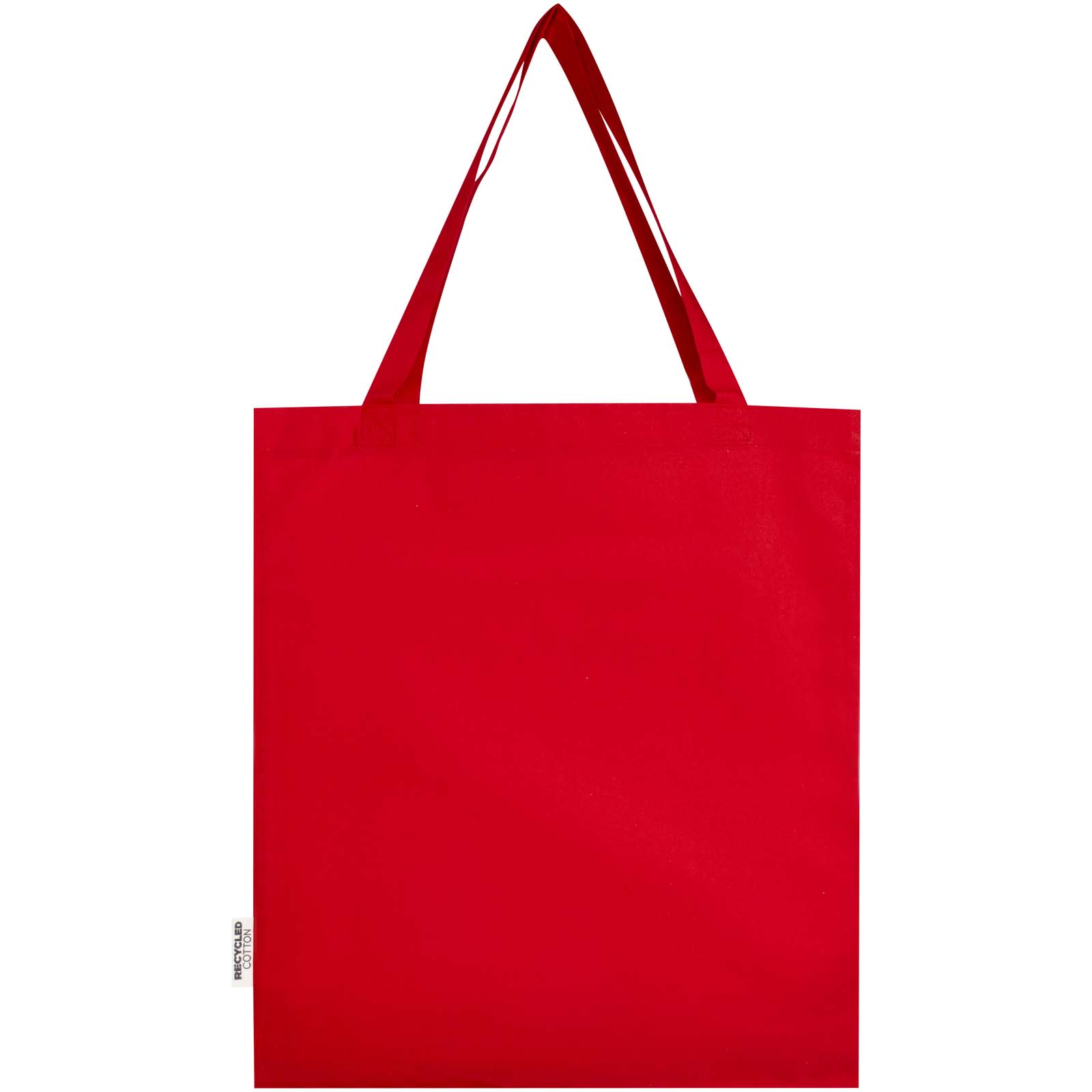 Madras 140 g/m² Baumwoll Tragetasche mit Seitenfalten aus GRS recycelter Baumwolle 12L rot