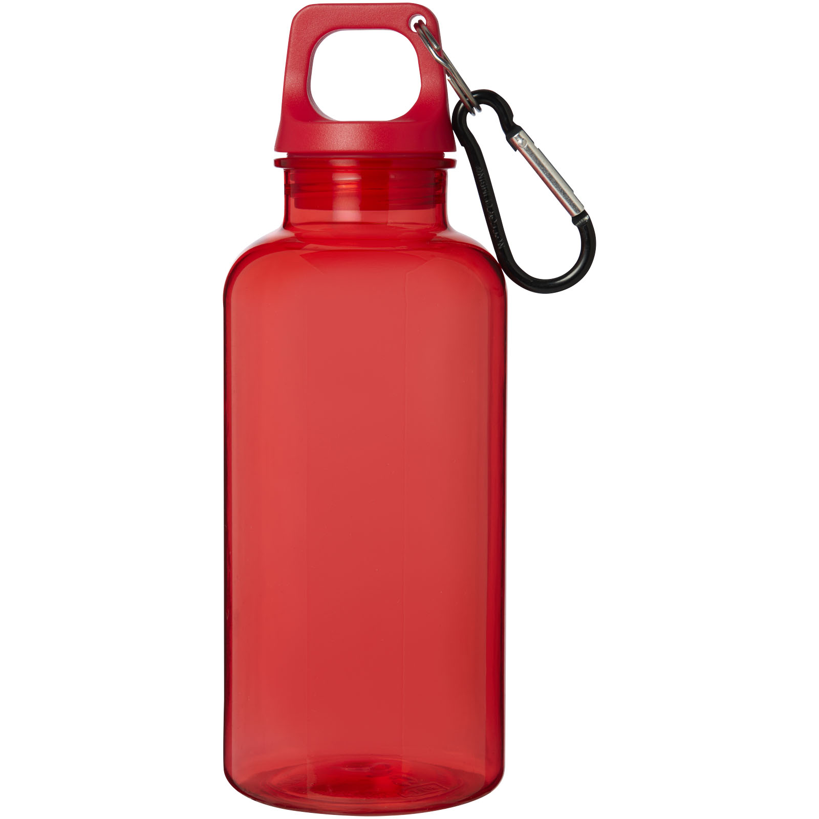 Oregon 400 ml RCS-zertifizierte Trinkflasche aus recyceltem Kunststoff mit Karabiner rot