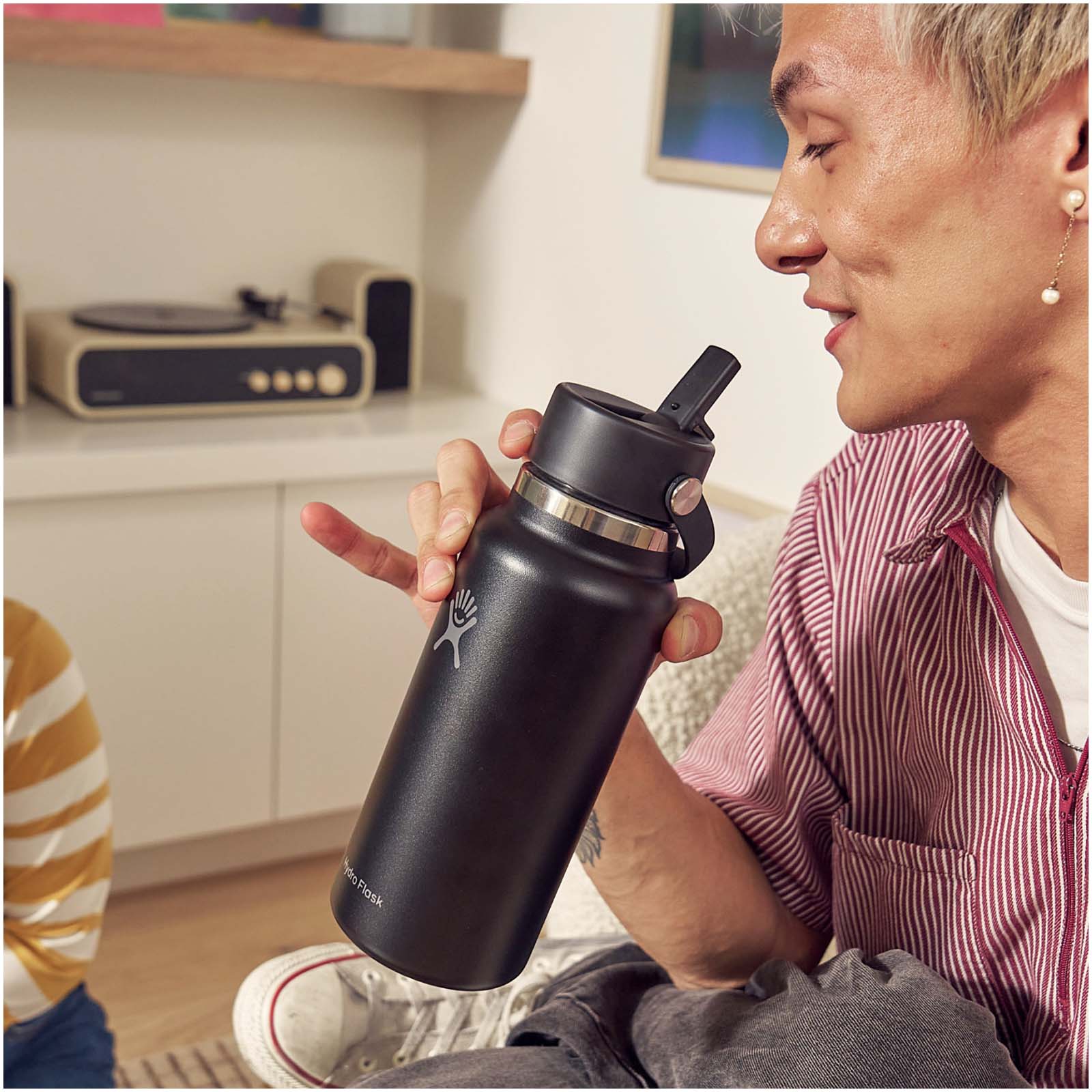 Hydro Flask Wide Mouth 946 ml isolierte Edelstahl Trinkflasche mit Strohhalmverschluss