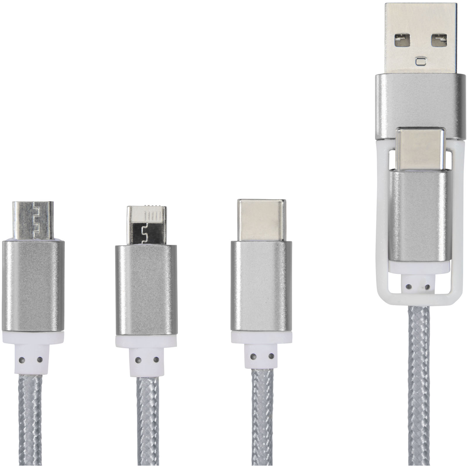 Versatile 5-in-1-Ladekabel silber