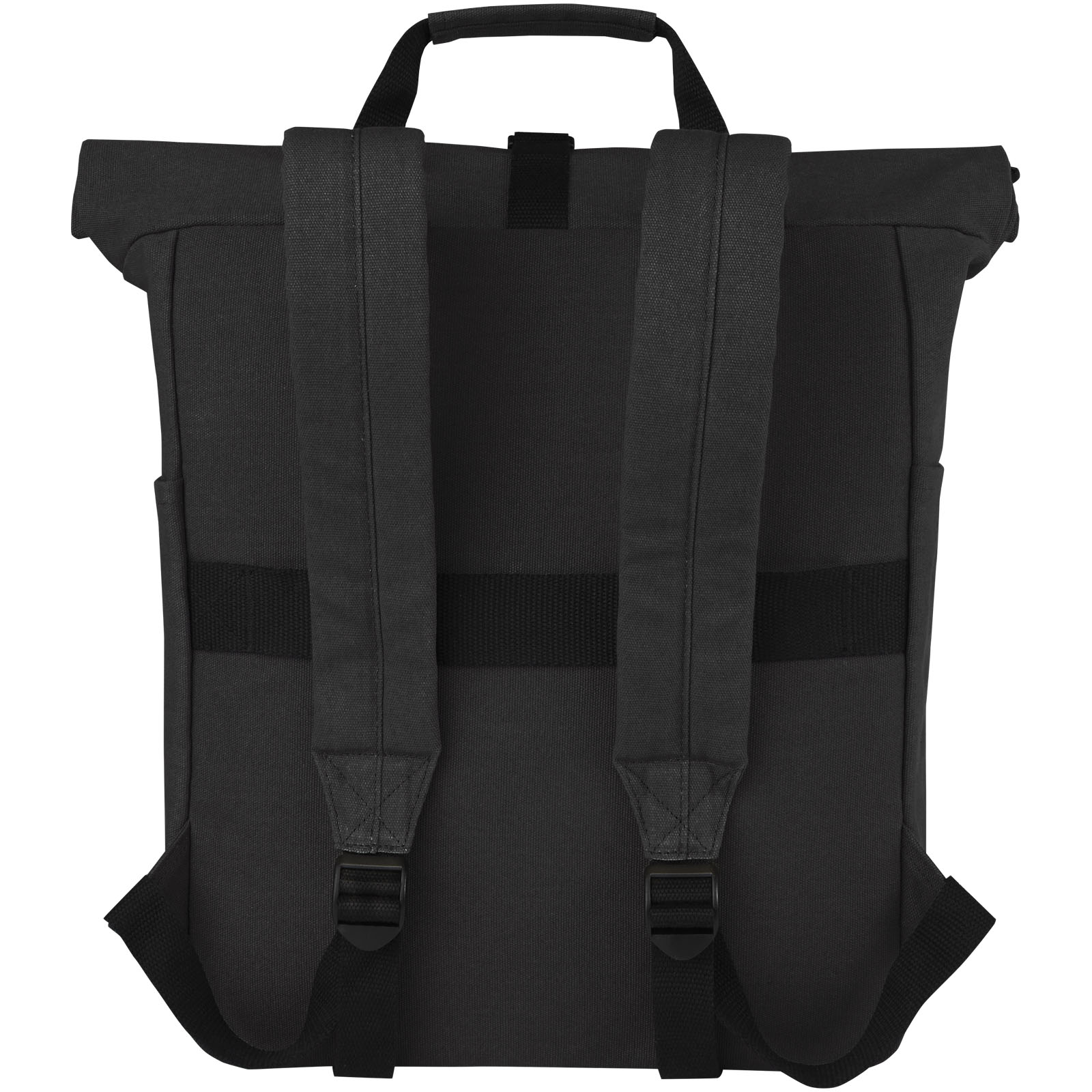 Joey 15" GRS Rolltop Laptoprucksack aus recyceltem Canvas 15 L schwarz