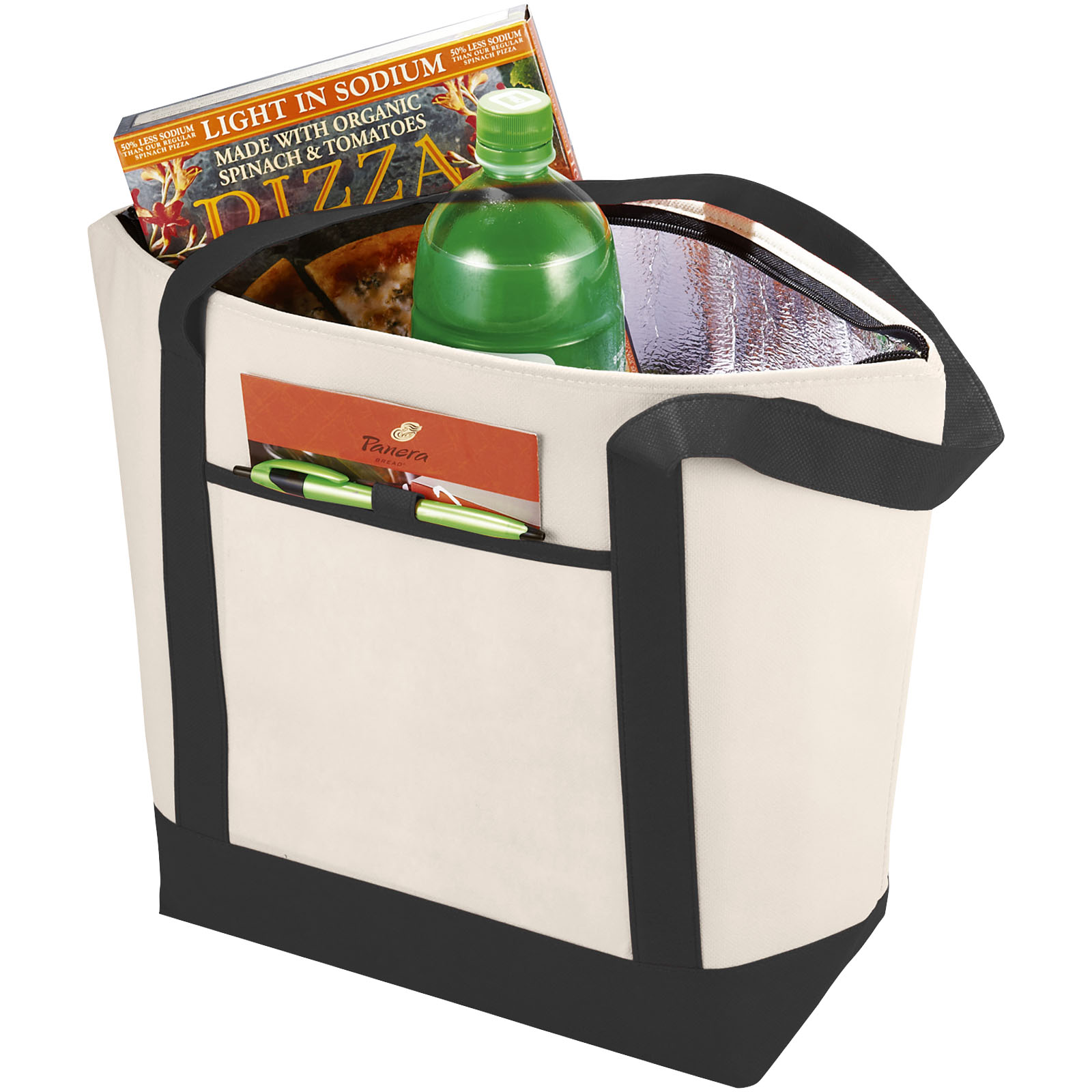 Lighthouse Non Woven Kühltasche 21L natural, schwarz