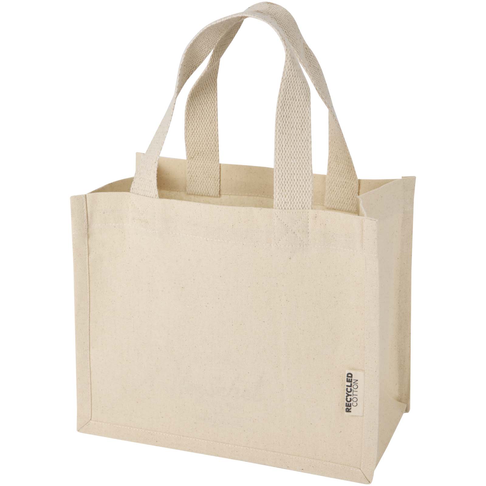 Odessa Mini-Tragetasche mit Bodenfalte aus 220 g/m² GRS Recyclingbaumwolle 9L natur