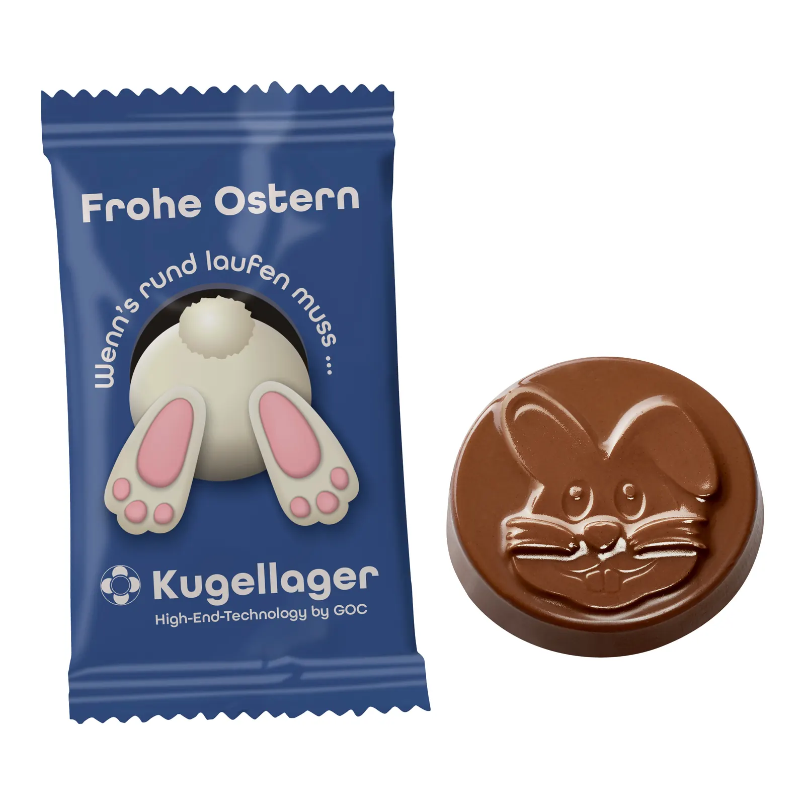 Schokotaler "Osterhase" im konventionellen Flowpack