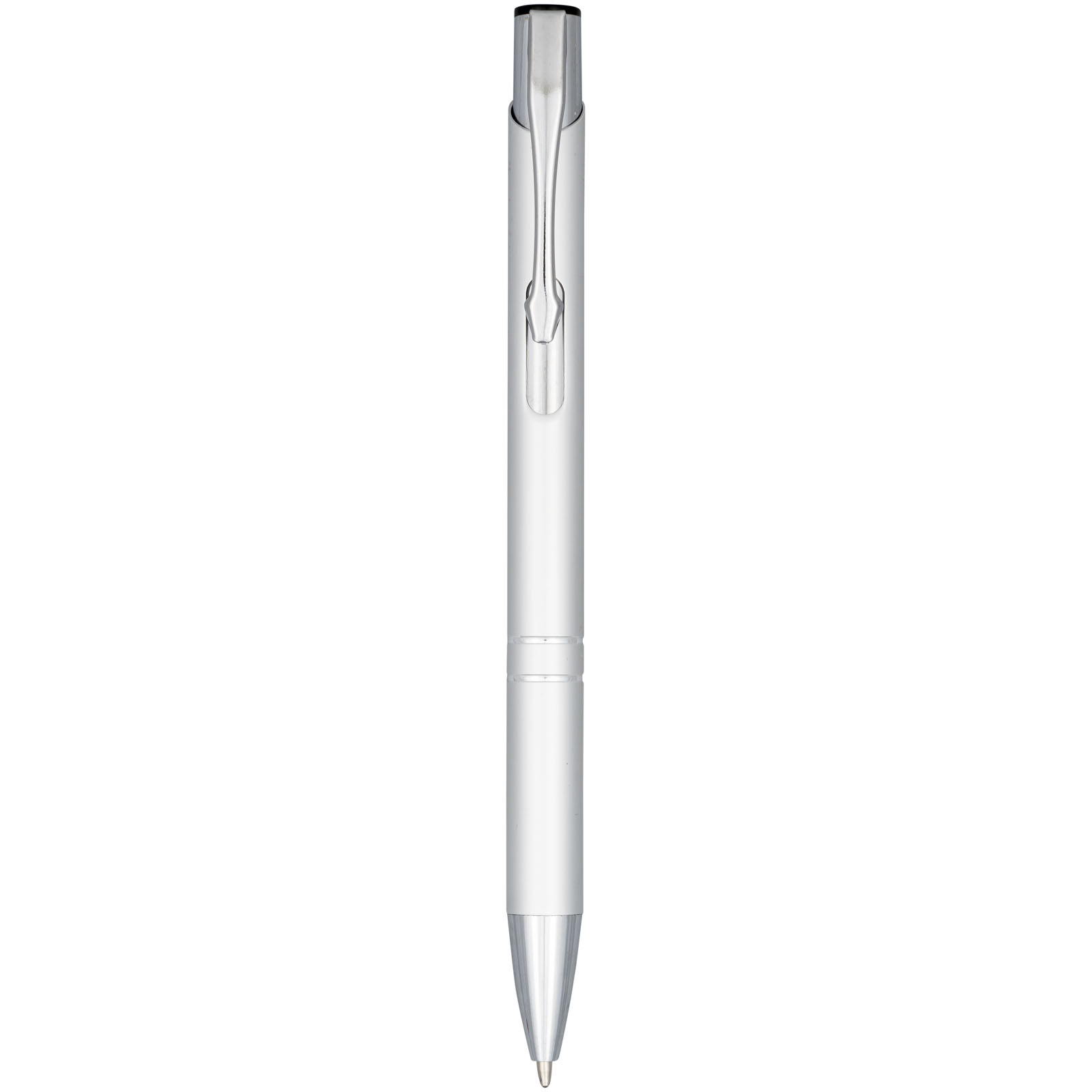 Moneta Druckkugelschreiber aus eloxierterm Aluminium (blaue Mine) silber