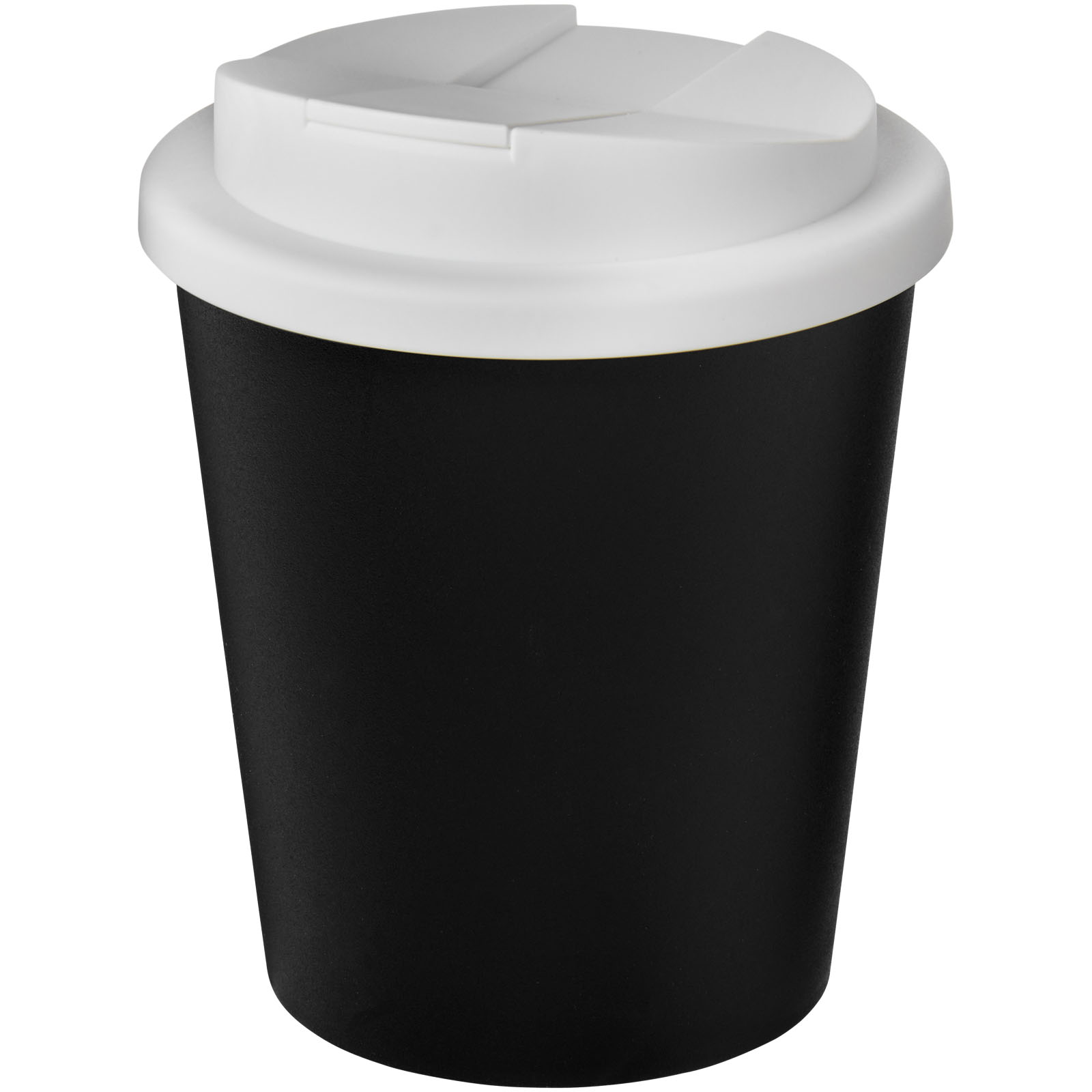 Americano® Espresso Eco 250 ml recycelter Isolierbecher mit auslaufsicherem Deckel schwarz, weiss
