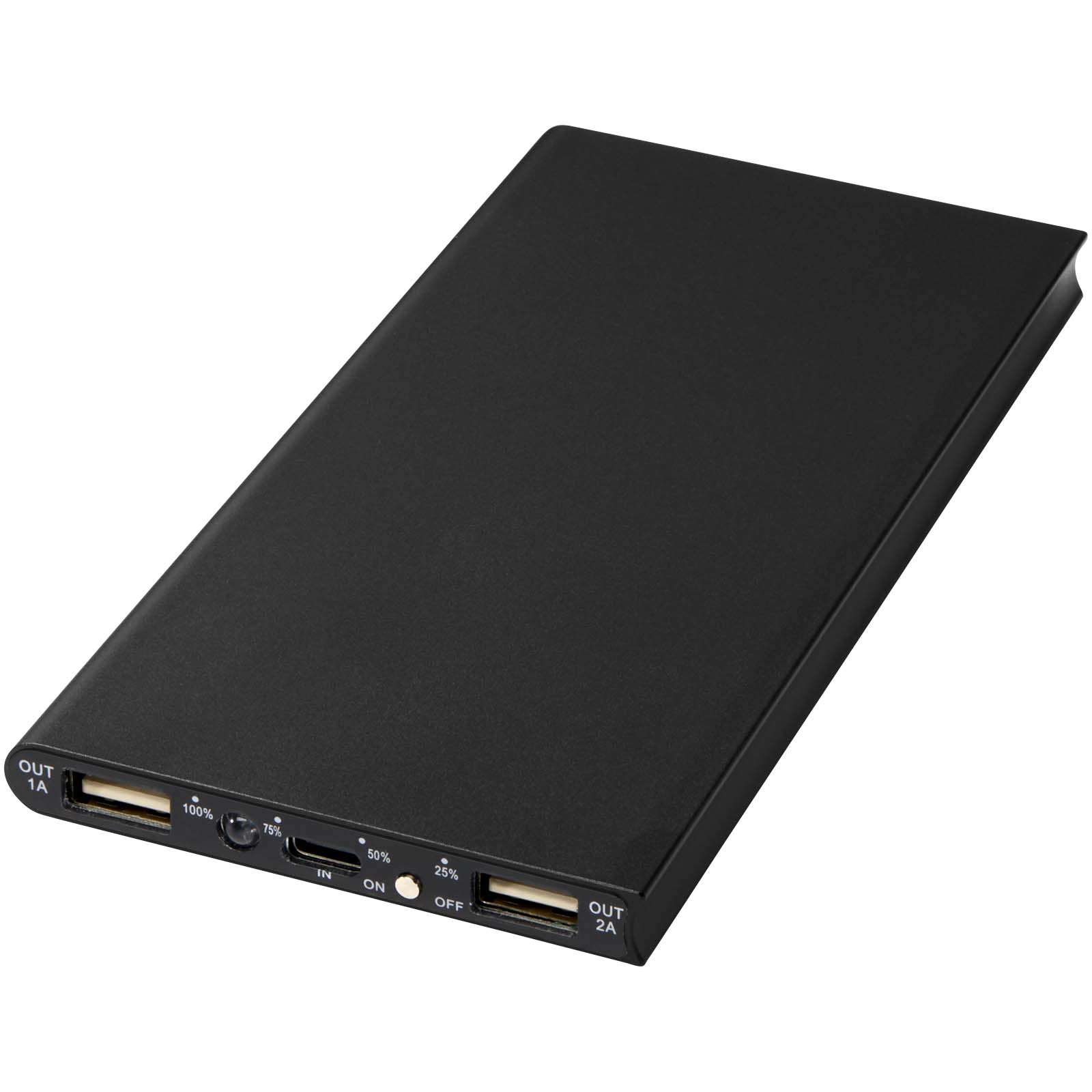 Plate 8000 mAh Aluminium-Powerbank schwarz